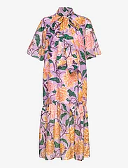 GANT - D2. DAHLIA PRINT COTTON SILK DRESS - summer dresses - crocus purple - 0