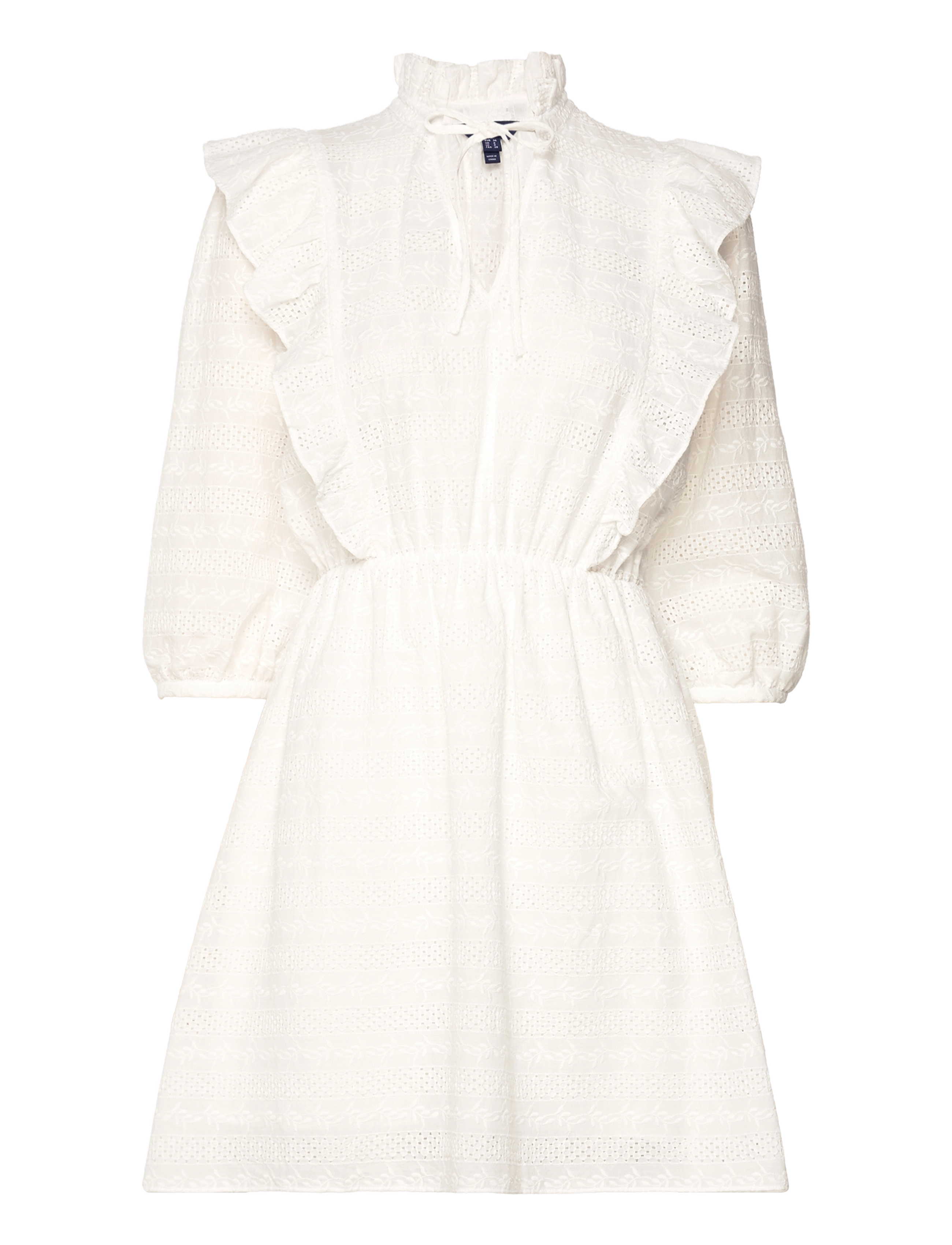 Gant D2. Broderie Anglaise Dress, 40, White, Kjoler > Kort Kjole, Dame