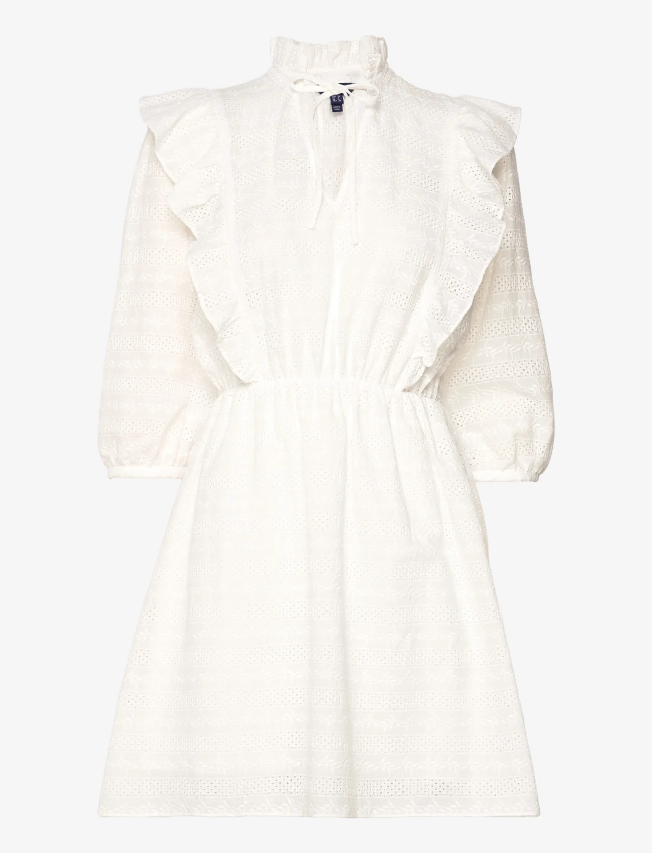 GANT - D2. BRODERIE ANGLAISE DRESS - vasarinės suknelės - eggshell - 0