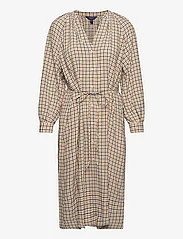 GANT - D1. CHECK STAND COLLAR SHIRT DRESS - marškinių tipo suknelės - toffee beige - 0