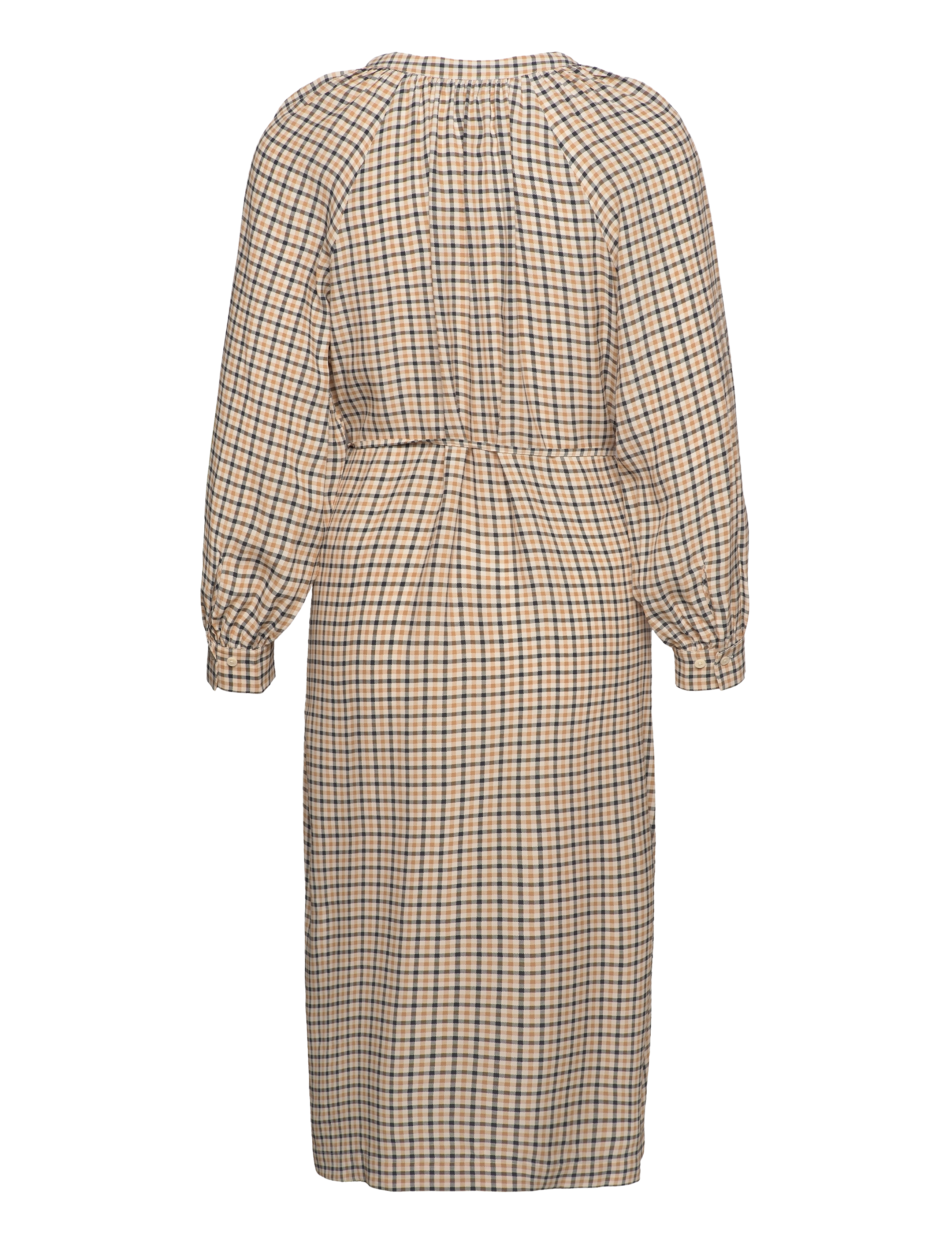 GANT - D1. CHECK STAND COLLAR SHIRT DRESS - toffee beige - 1