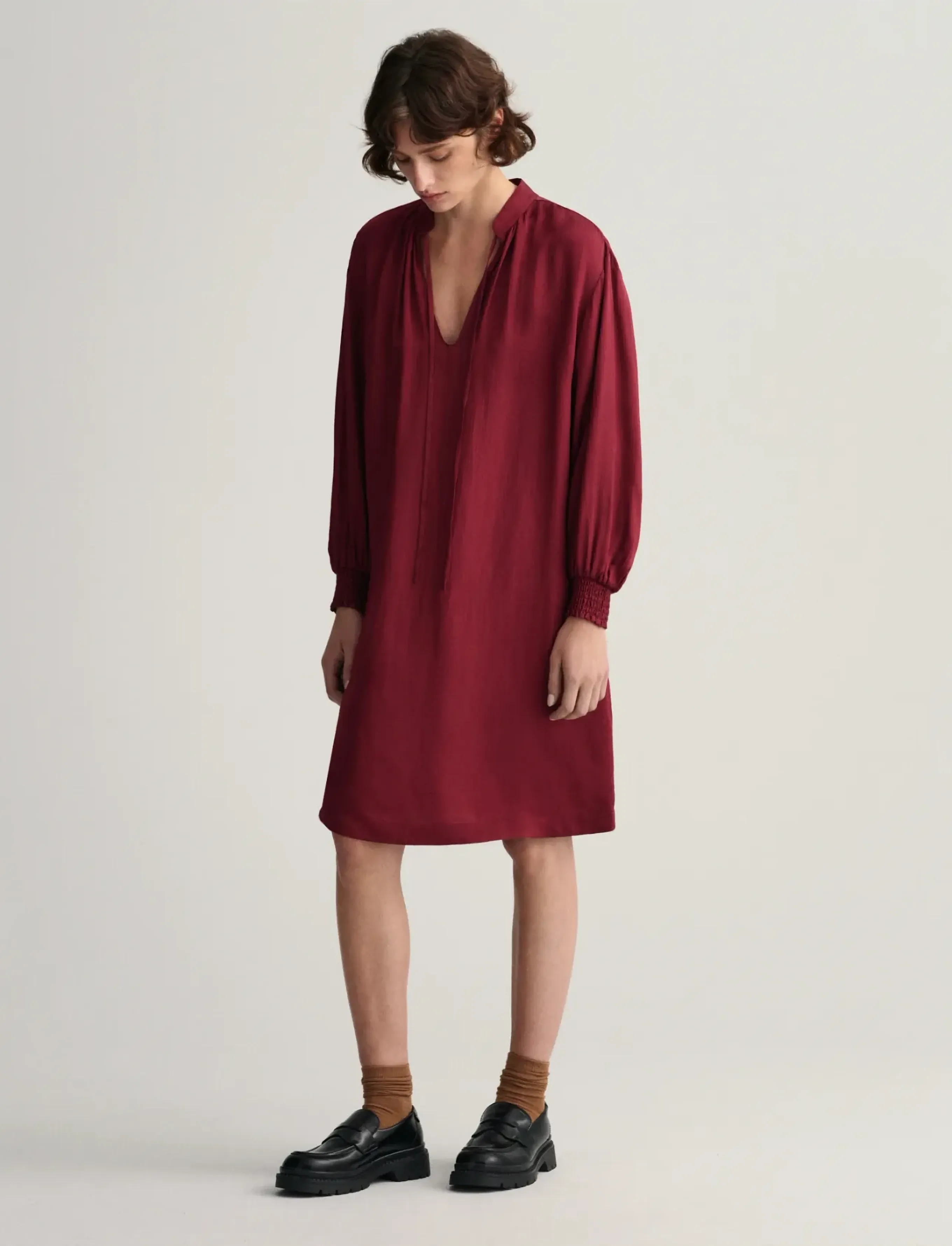 Gant - D1. STAND COLLAR DRESS - festtøj til outletpriser - plumped red - 5