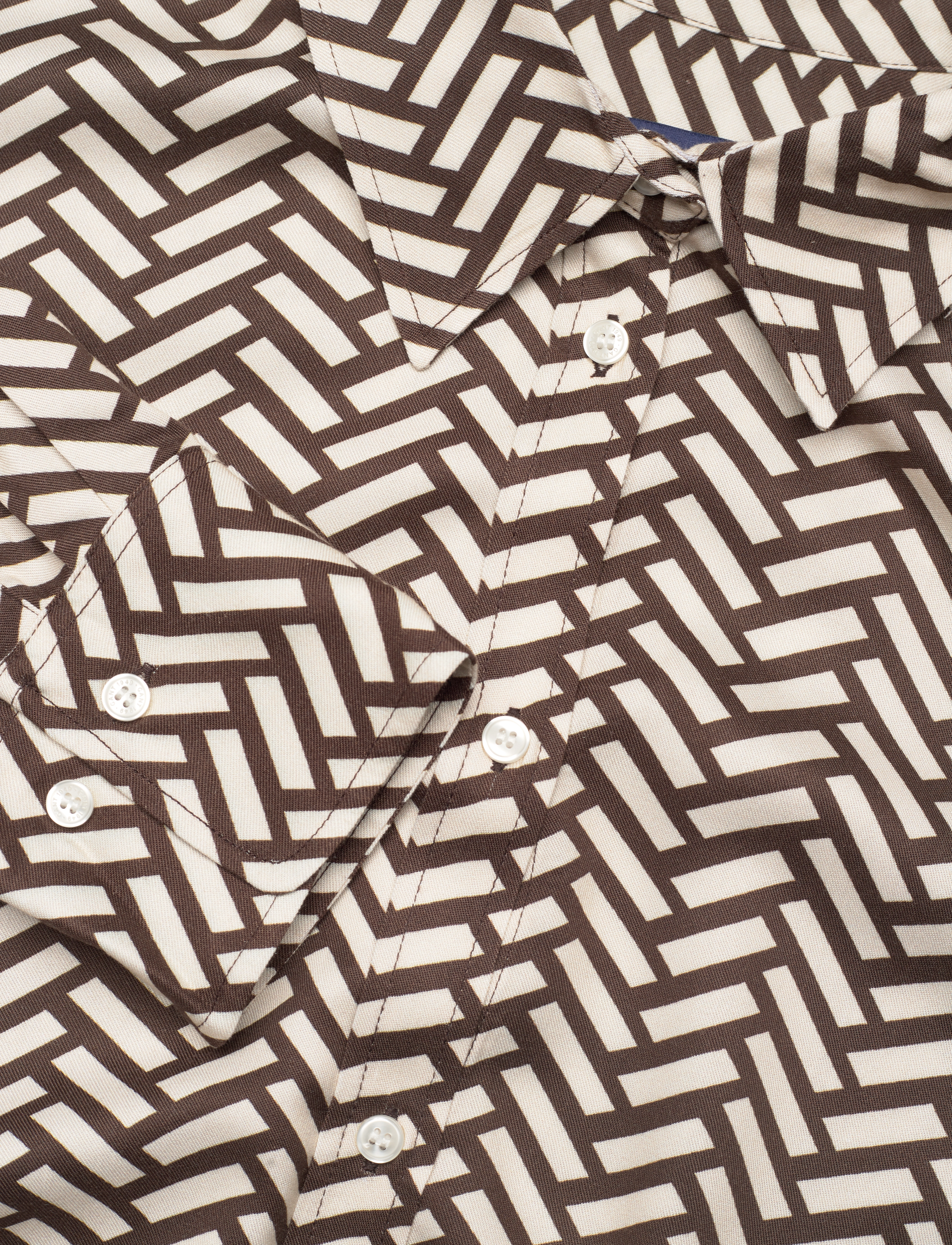 GANT - D1. GEOMETRIC A-LINE SHIRT DRESS - rich brown - 2