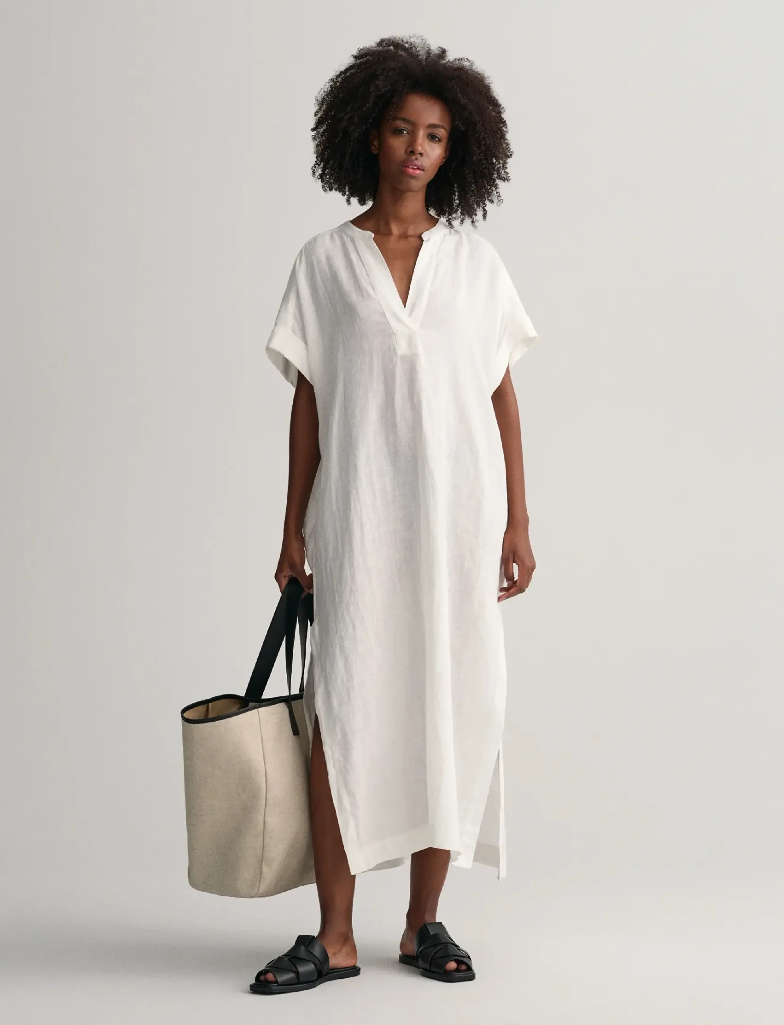 Gant - RELAXED SS LINEN CAFTAN - white - 5