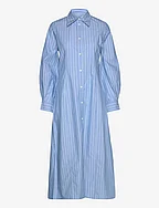 REG STRIPE MAXI SHIRT DRESS - GENTLE BLUE