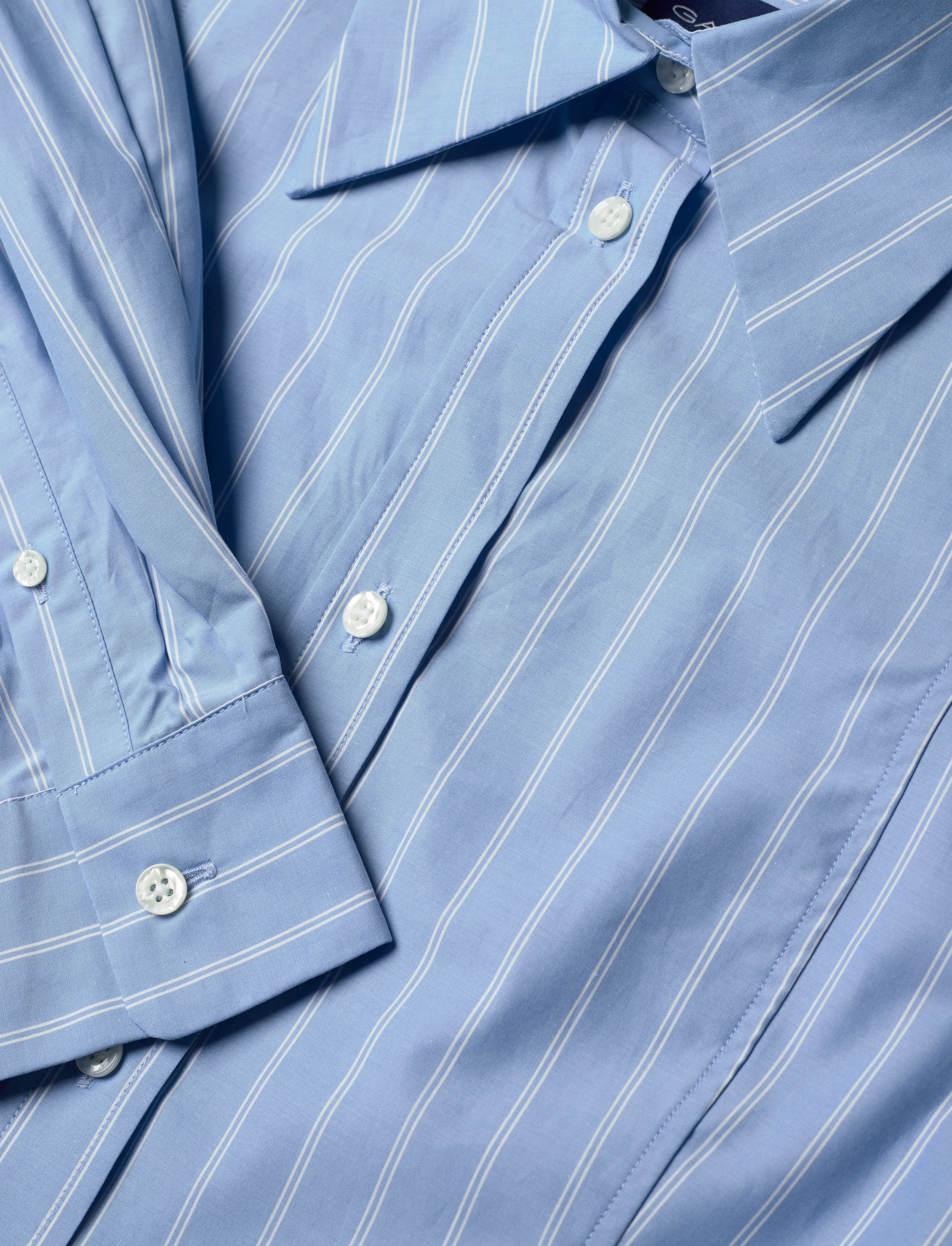 GANT - REG STRIPE MAXI SHIRT DRESS - gentle blue - 2