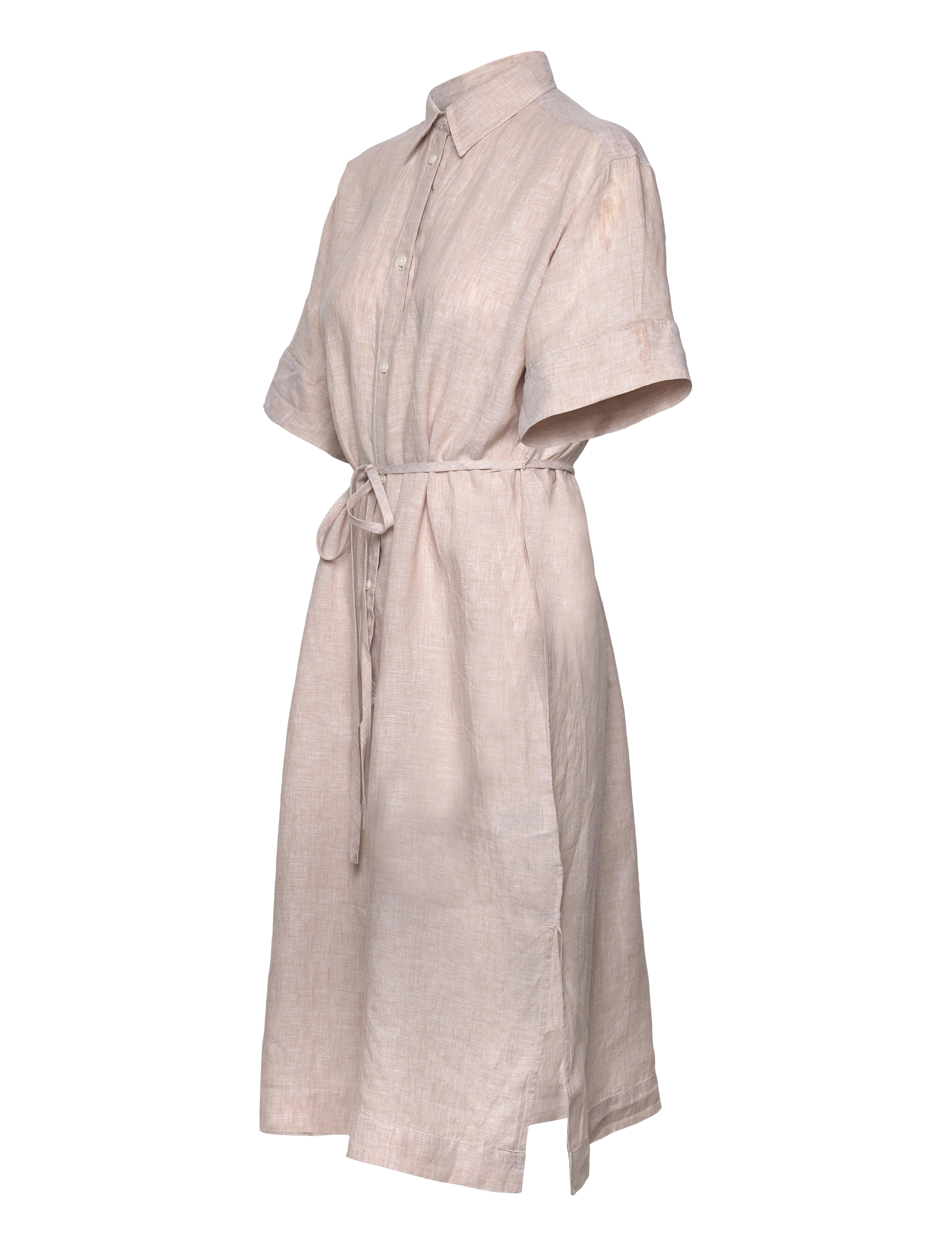 GANT - RELAXED SS LINEN SHIRT DRESS - horn beige - 3