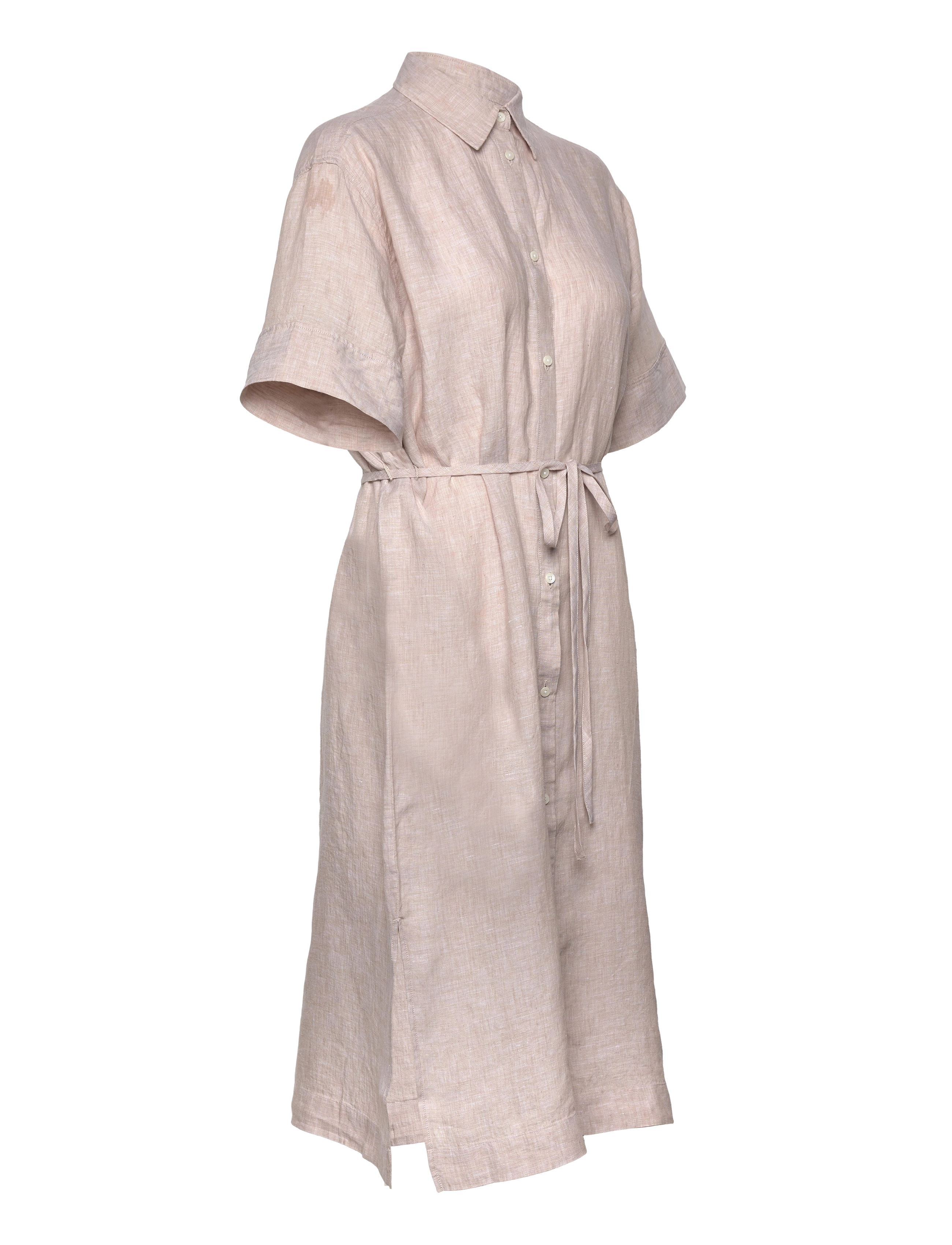GANT - RELAXED SS LINEN SHIRT DRESS - horn beige - 4