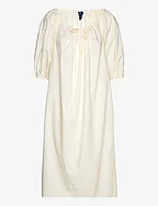 RELAXED GATHERED DRESS - CREAM