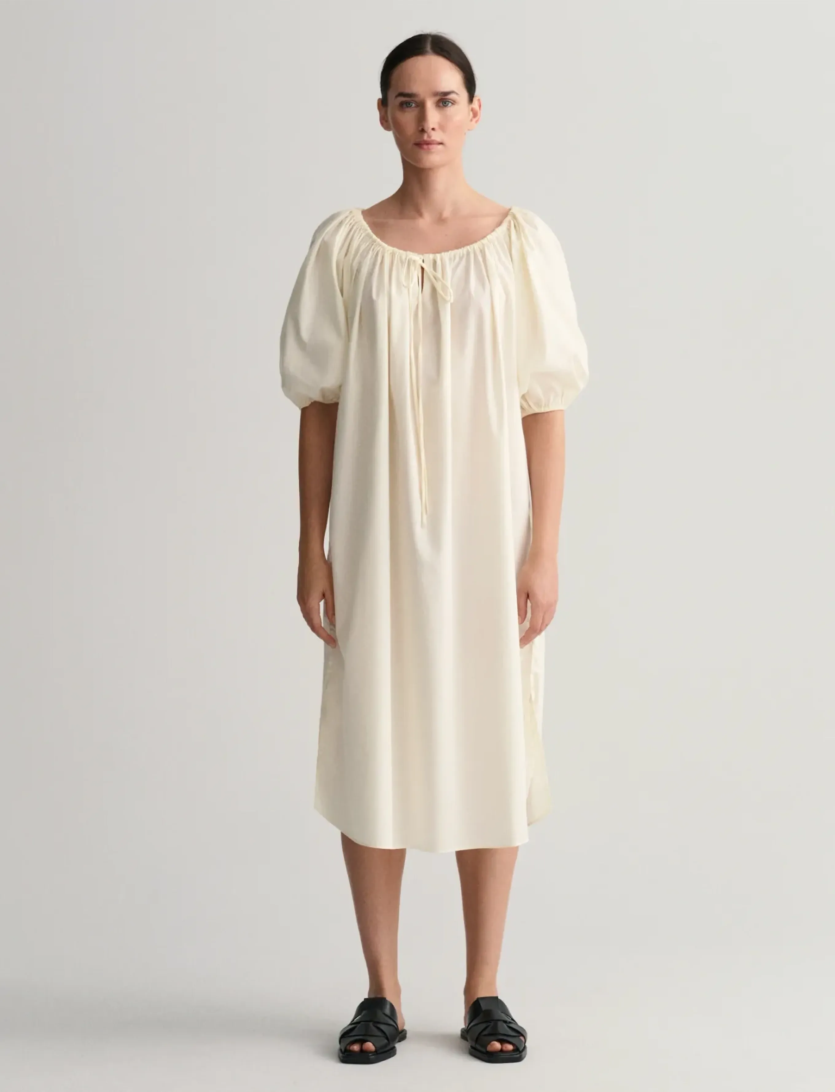 Gant RELAXED GATHERED DRESS - Jurken - CREAM / cream