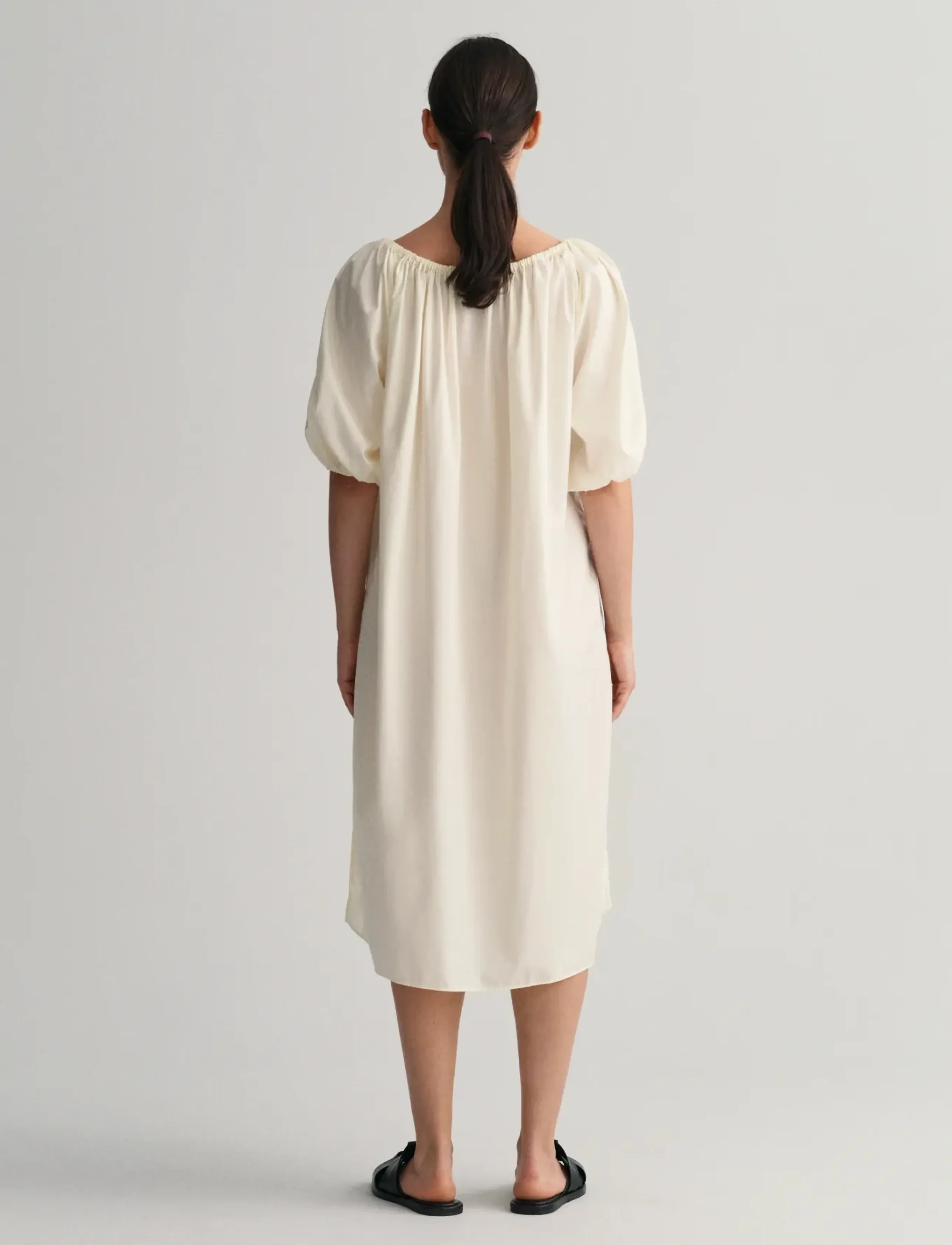 Gant - RELAXED GATHERED DRESS - midikleider - cream - 3