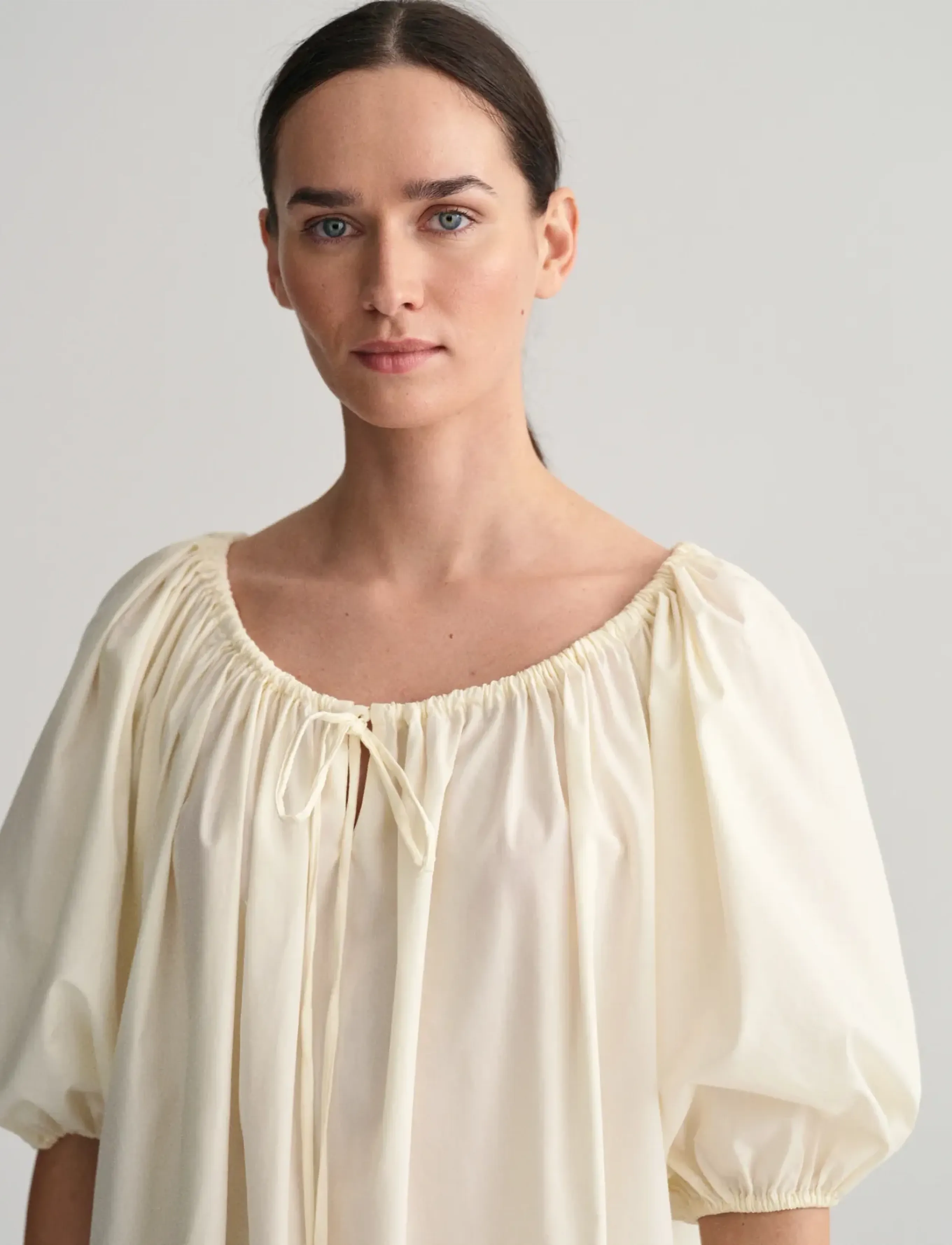 Gant - RELAXED GATHERED DRESS - midikleider - cream - 4