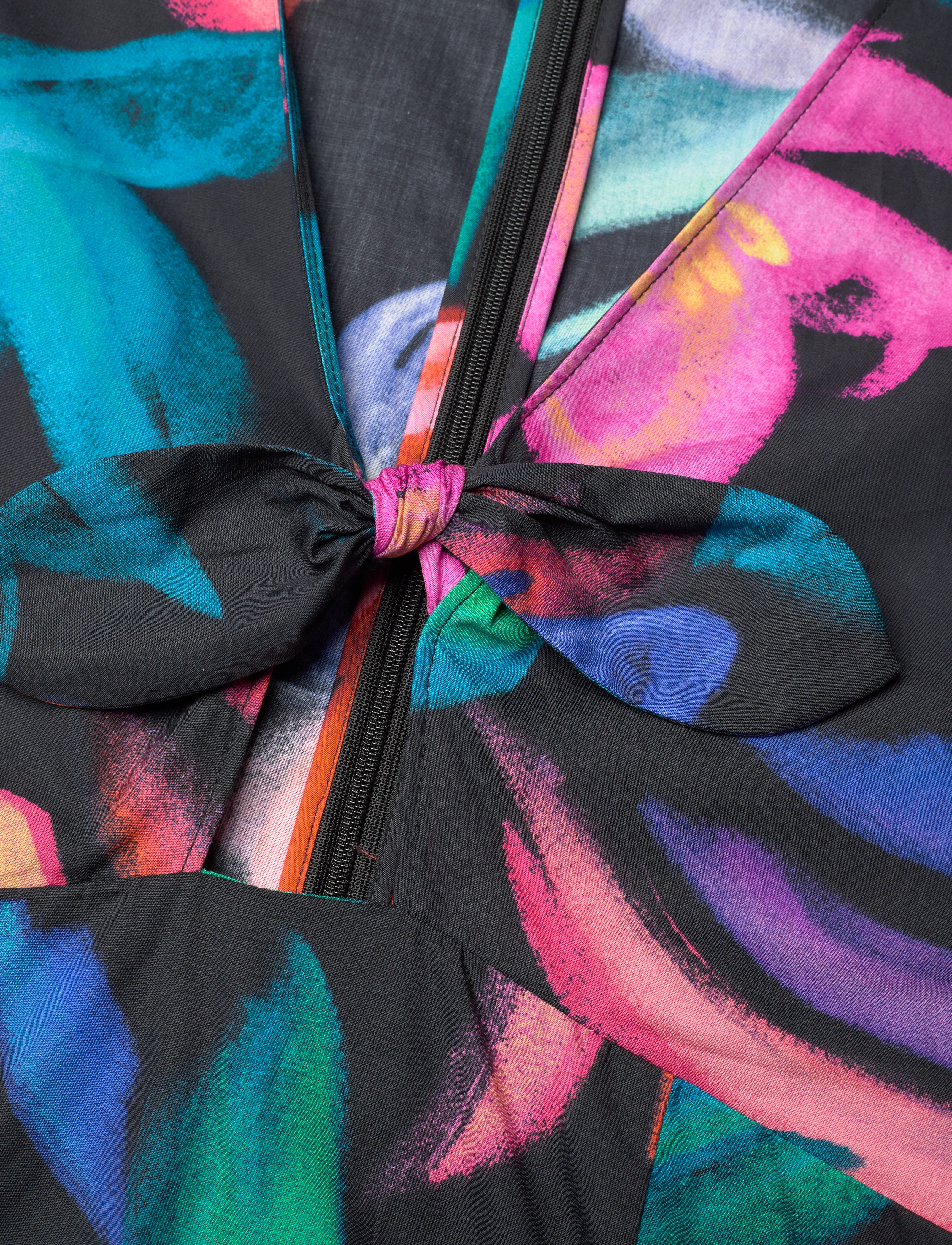 Gant - FLORAL PRINT VOLUME SLEEVE DRESS - sommerkleider - ebony black - 2