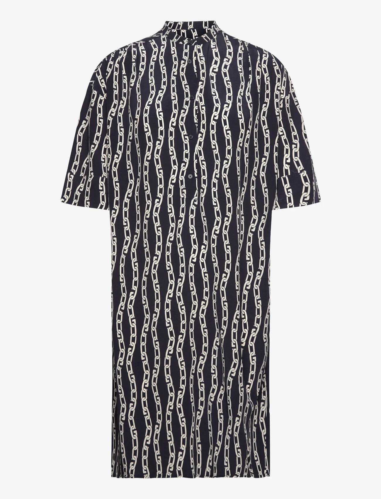 GANT - REL CHAIN PRINT TUNIC DRESS - t-shirt dresses - evening blue - 0