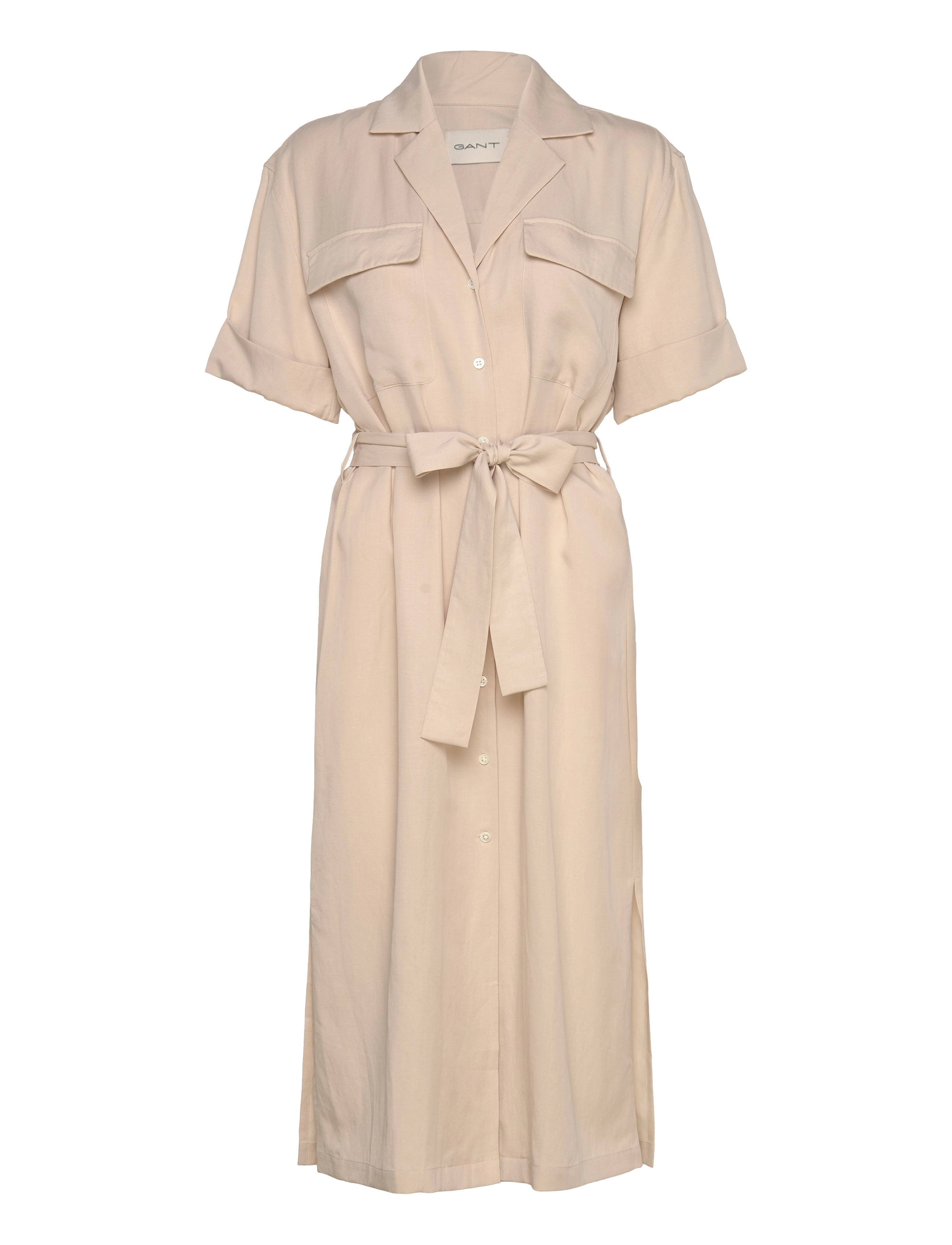 GANT - REL POCKET SS SHIRT DRESS - soft oat - 1