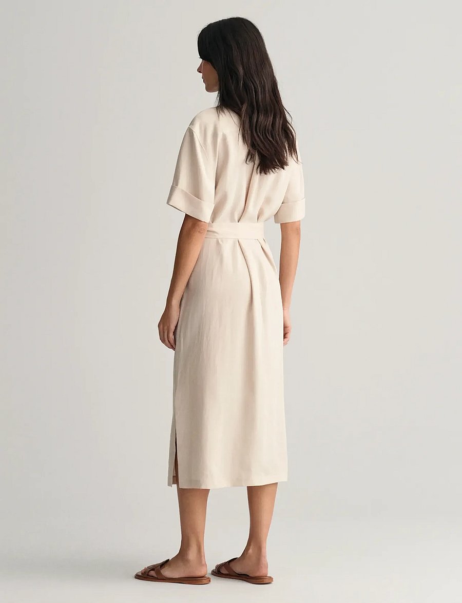 GANT - REL POCKET SS SHIRT DRESS - soft oat - 3