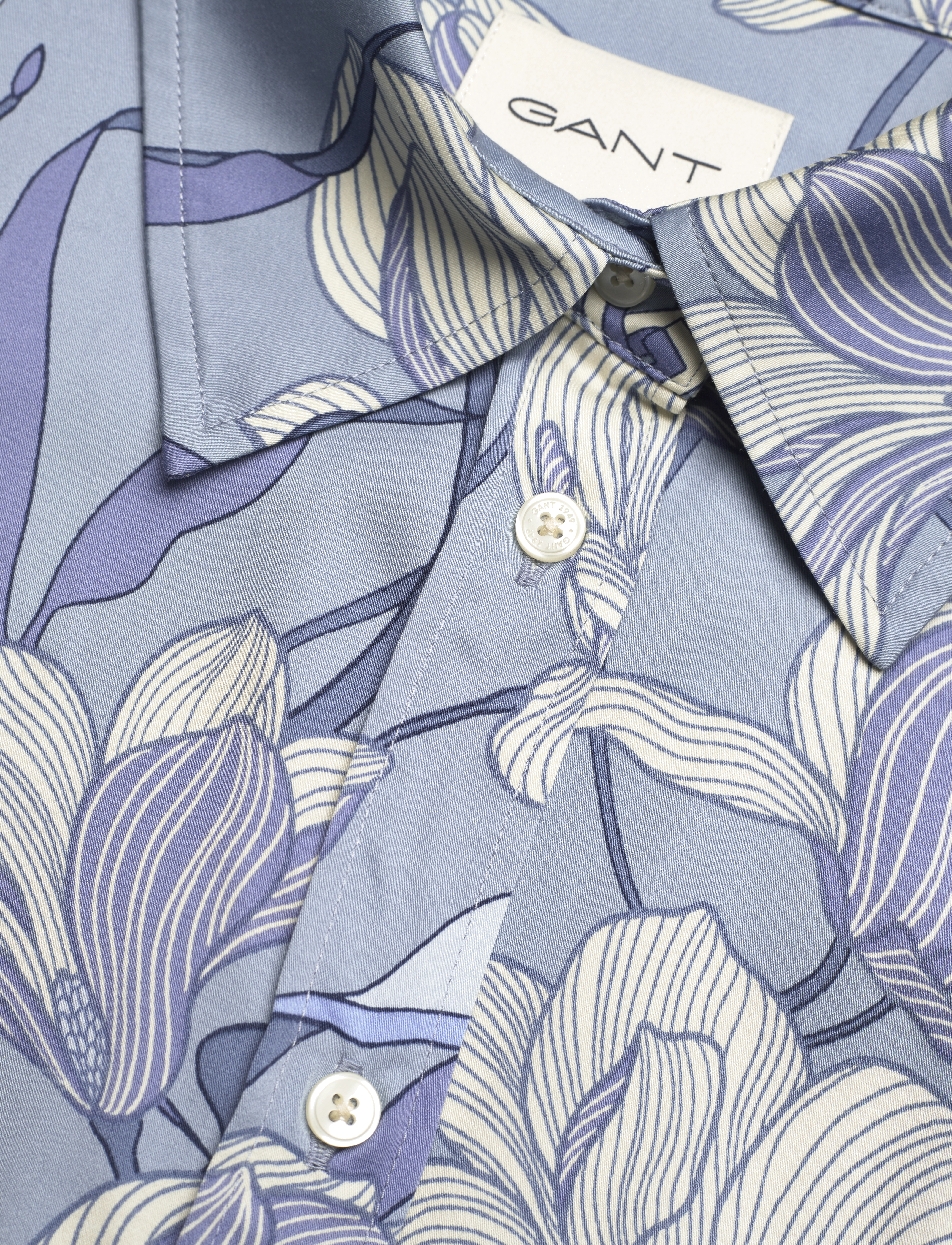 GANT - REL MAGNOLIA PRINT SHIRT DRESS - dove blue - 2