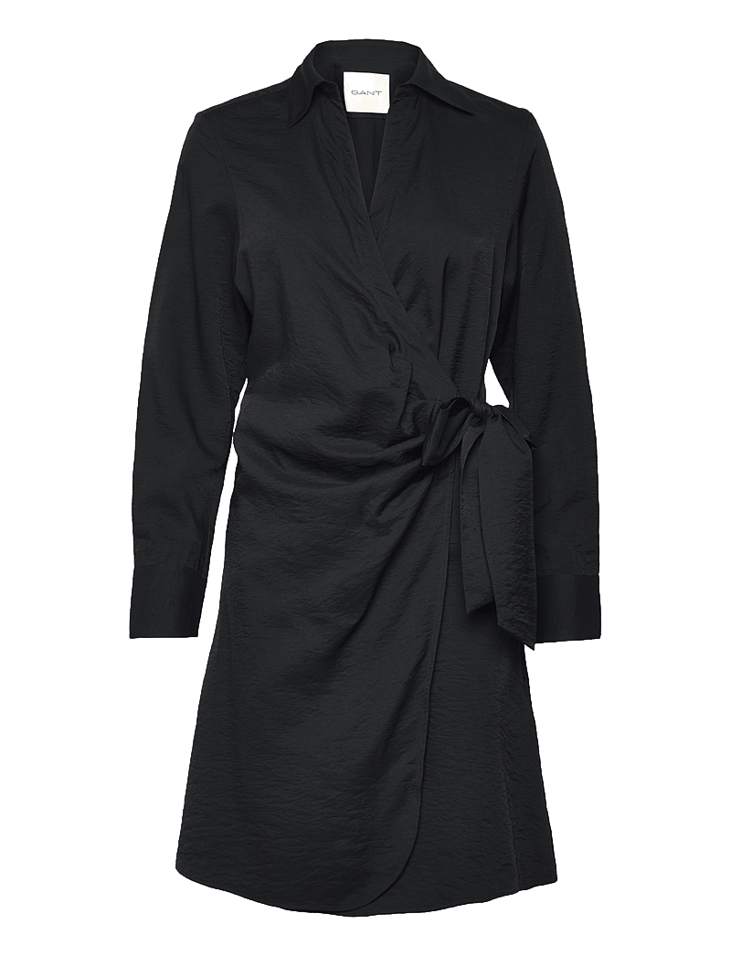GANT - SLIM WRAP SHIRT DRESS - hemdkleider - black - 0