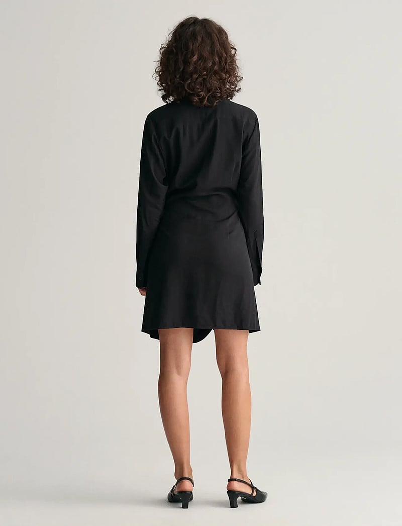 GANT - SLIM WRAP SHIRT DRESS - black - 3