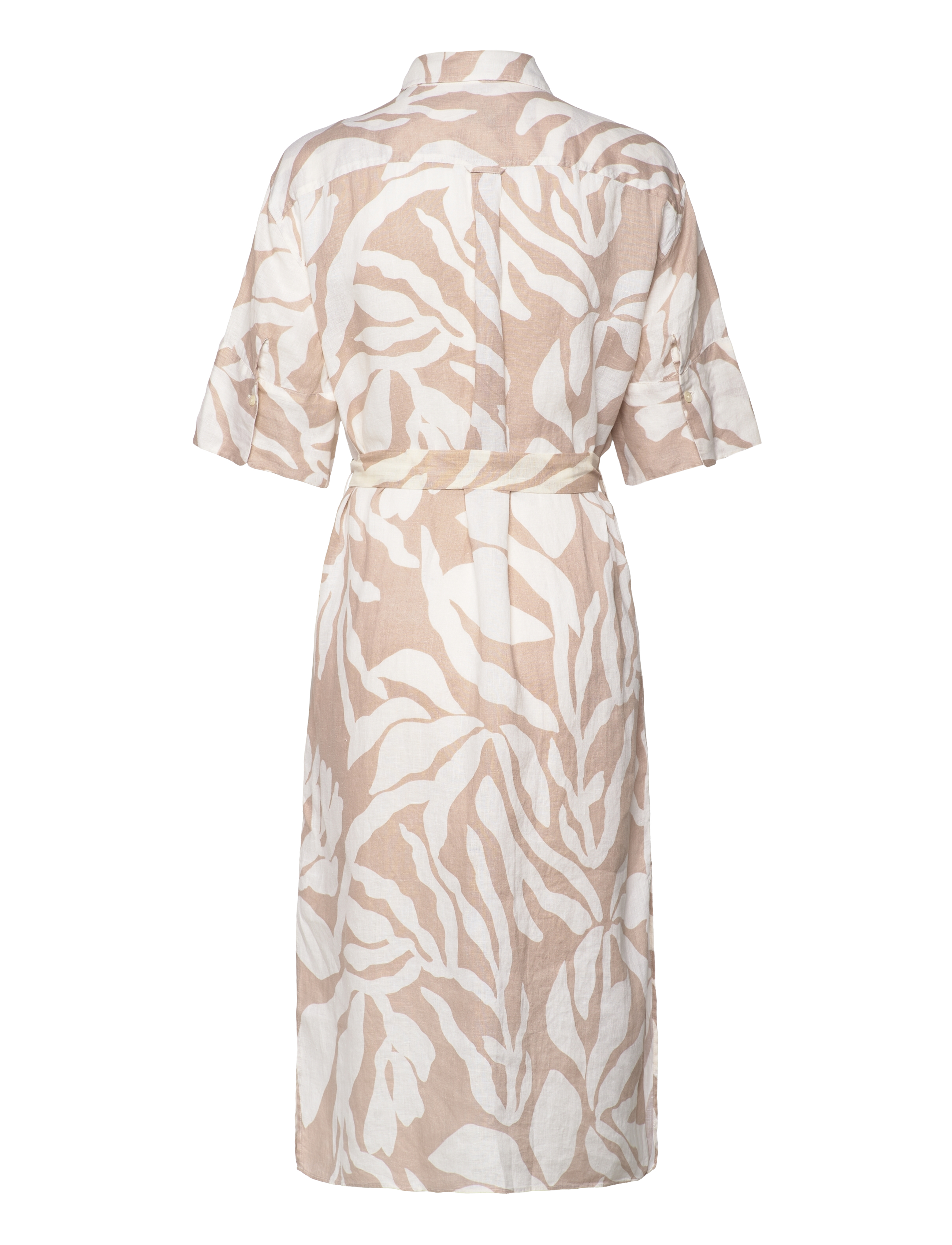 GANT - REL PALM PRINT LINEN SHIRT DRESS - dry sand - 1