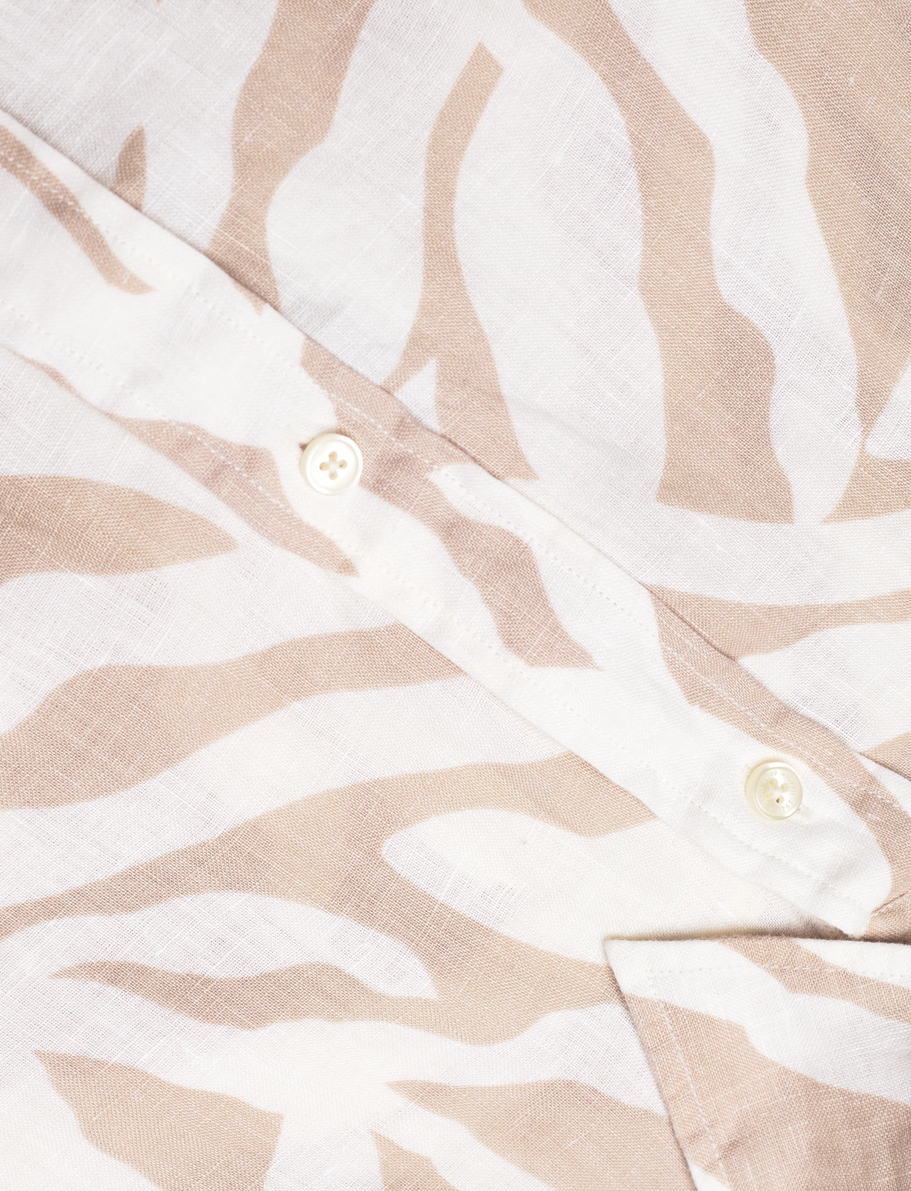 GANT - REL PALM PRINT LINEN SHIRT DRESS - dry sand - 4