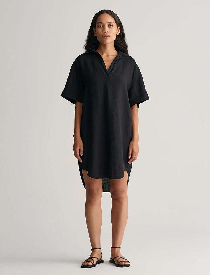 GANT - REL SS LINEN CAFTAN - tunikaer - ebony black - 0