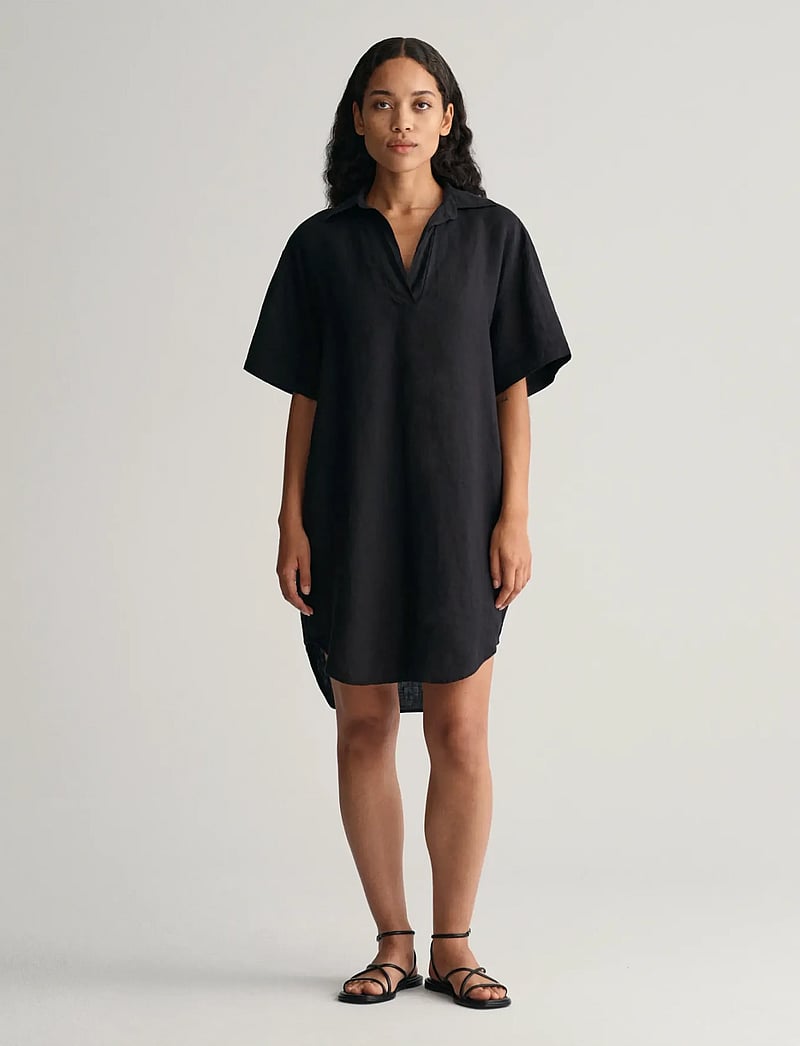 GANT - REL SS LINEN CAFTAN - tunikaer - ebony black - 5