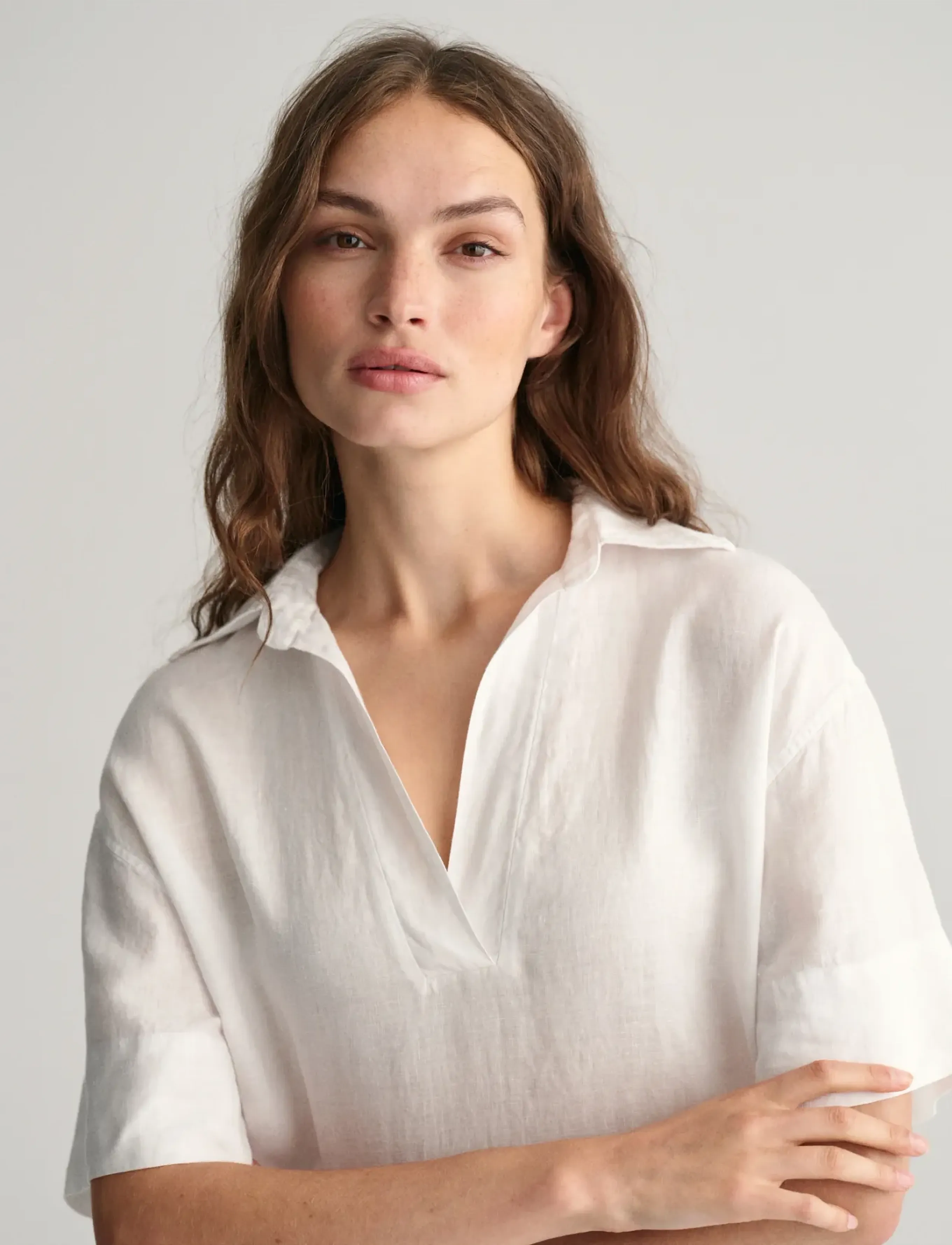 Gant - REL SS LINEN CAFTAN - tunikaer - white - 4