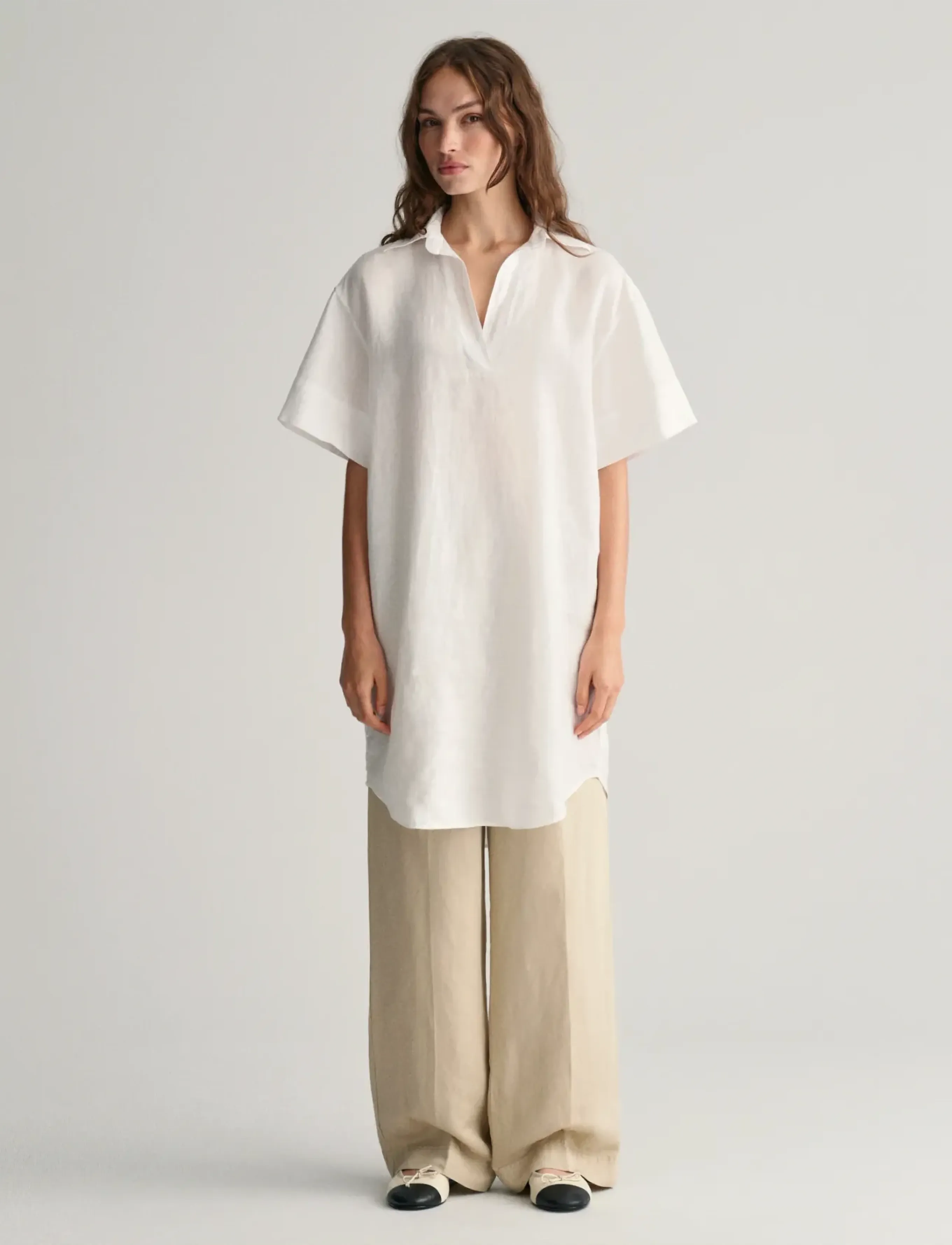 Gant - REL SS LINEN CAFTAN - tunikaer - white - 5