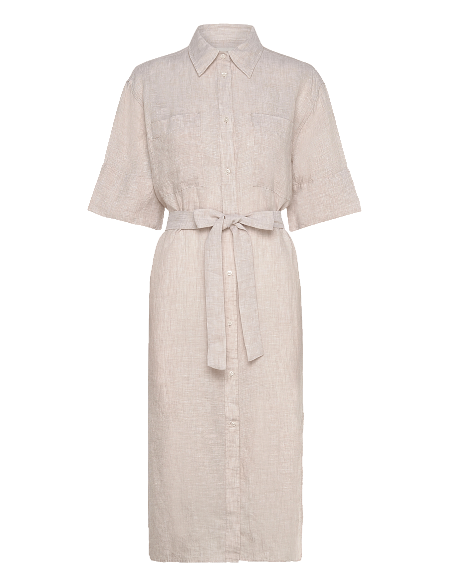 Gant - REL LINEN SS SHIRT DRESS - robes chemises - dry sand - 1