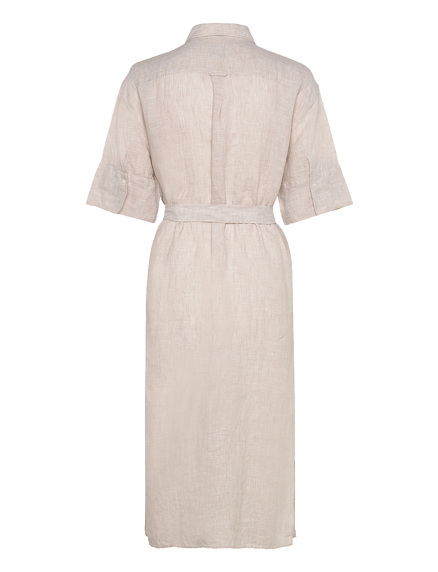 Gant - REL LINEN SS SHIRT DRESS - robes chemises - dry sand - 2