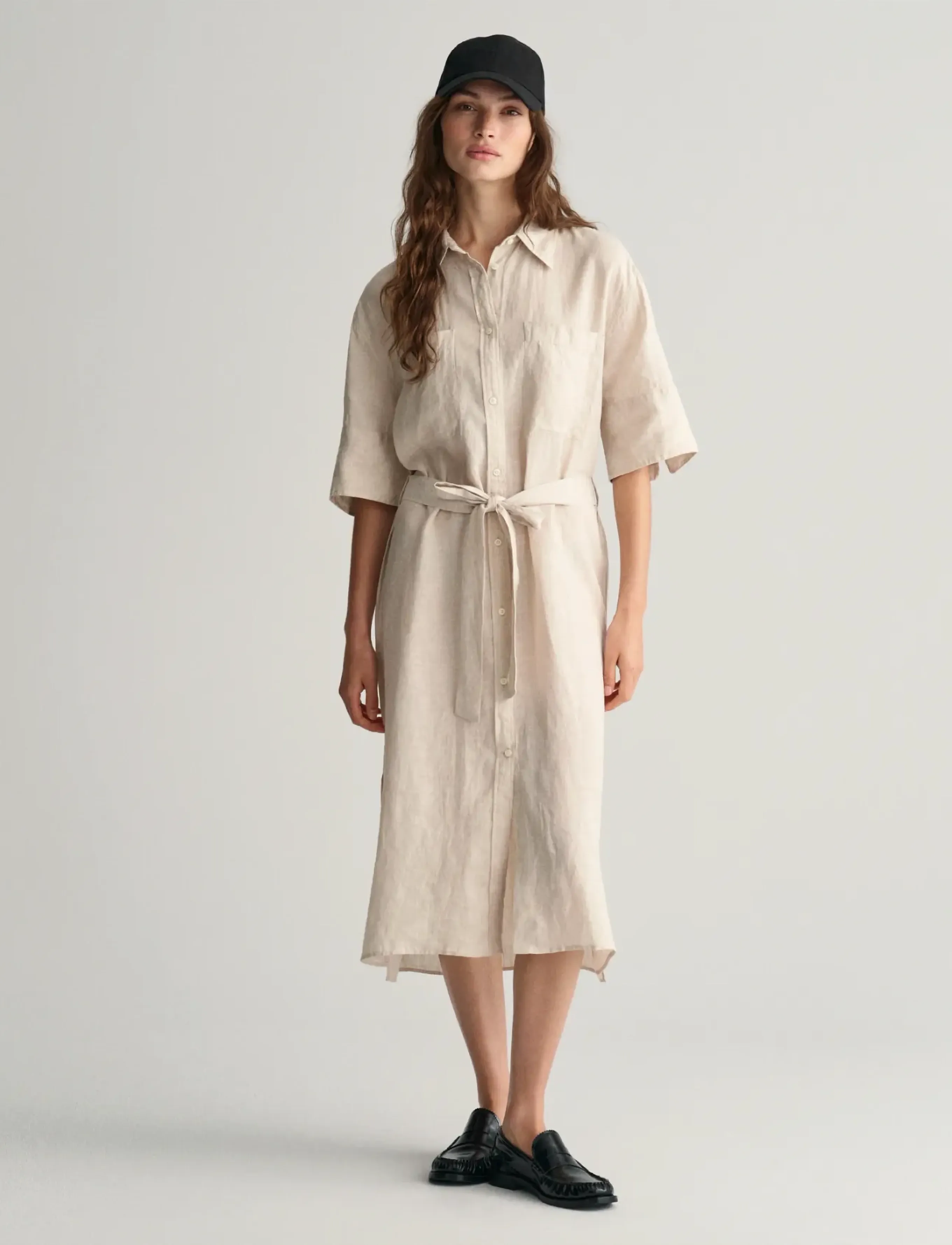 Gant Rel Linen Ss Shirt Dress skjortklänningar dam – bild 4