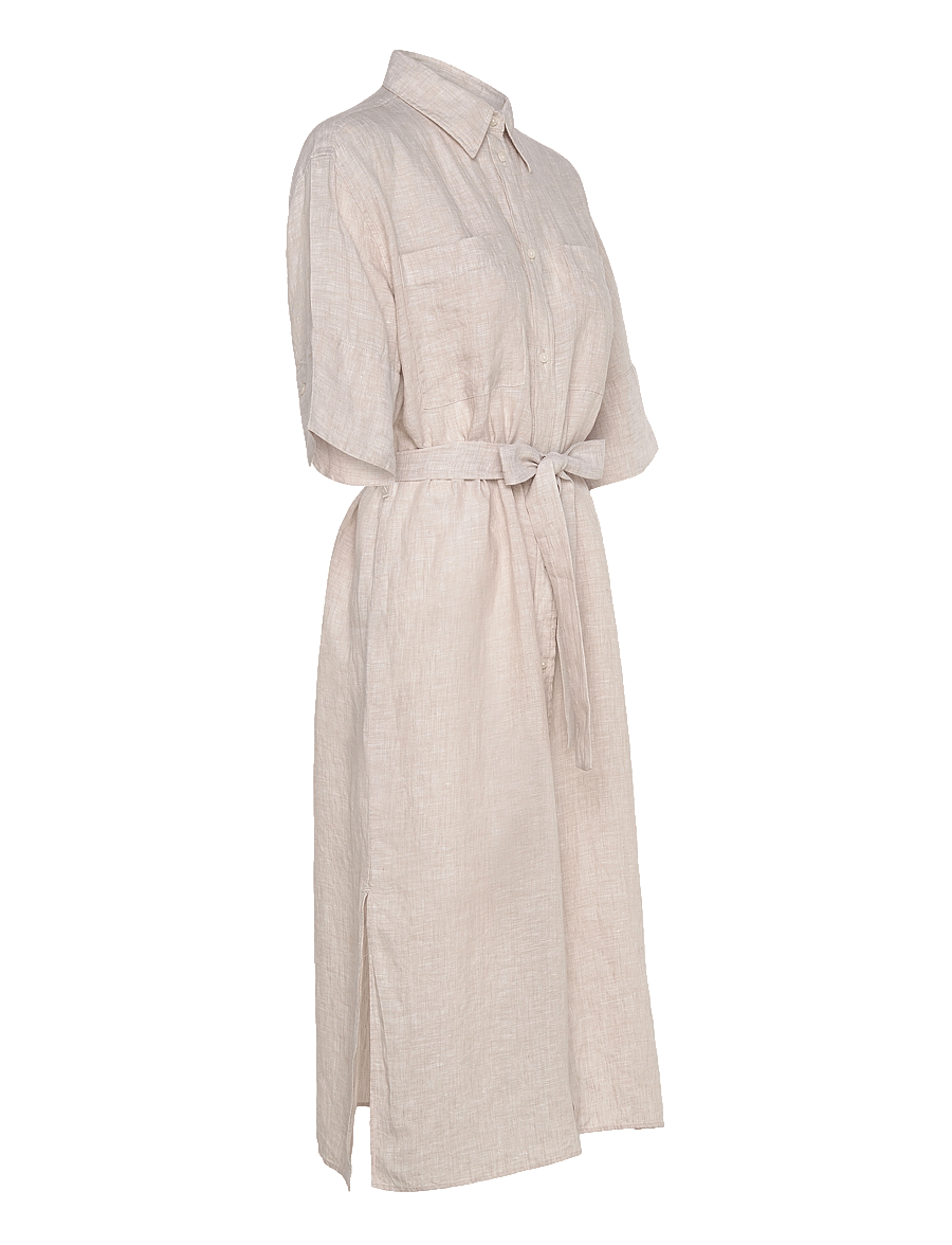 Gant - REL LINEN SS SHIRT DRESS - robes chemises - dry sand - 4