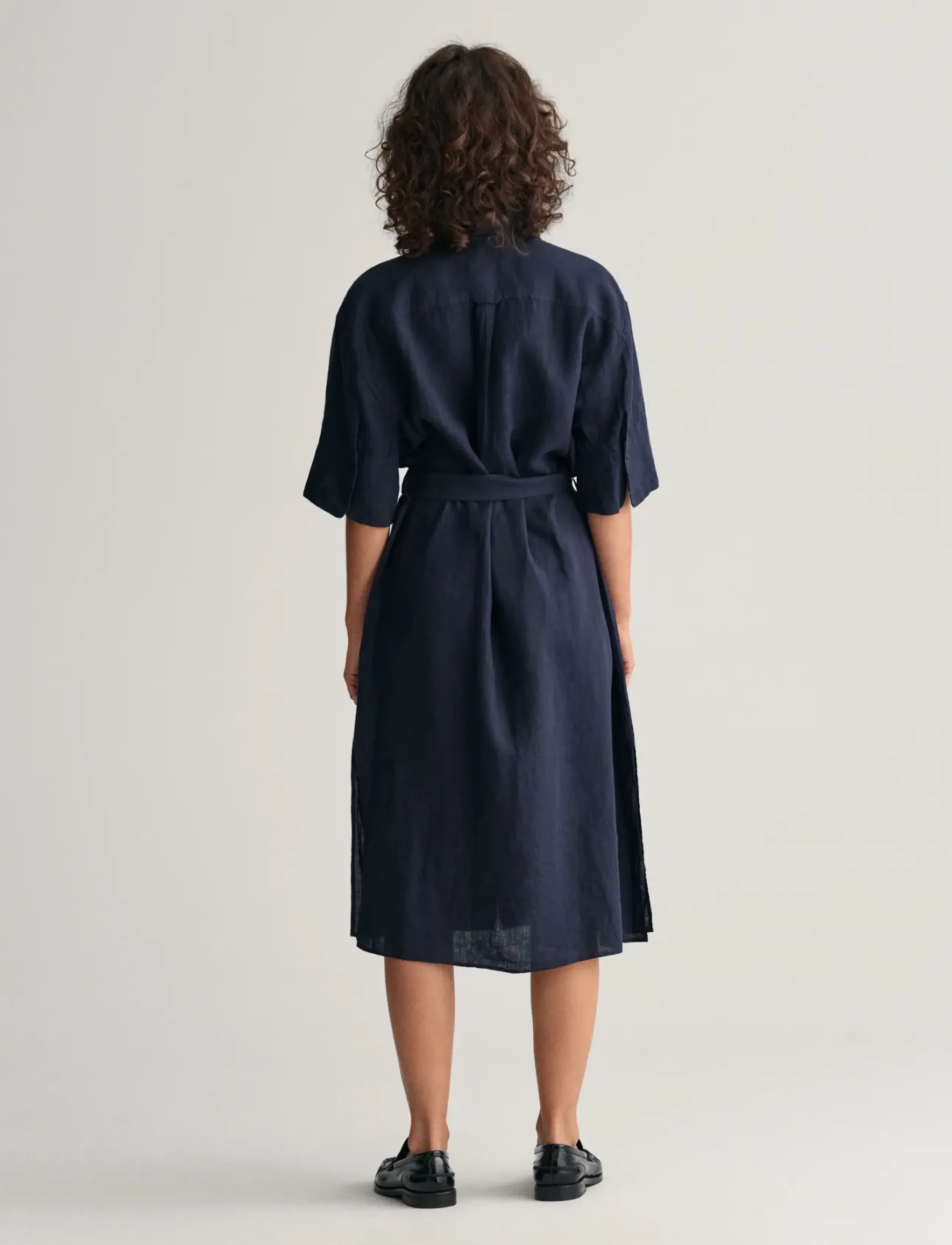 Gant - REL LINEN SS SHIRT DRESS - hemdkleider - evening blue - 5