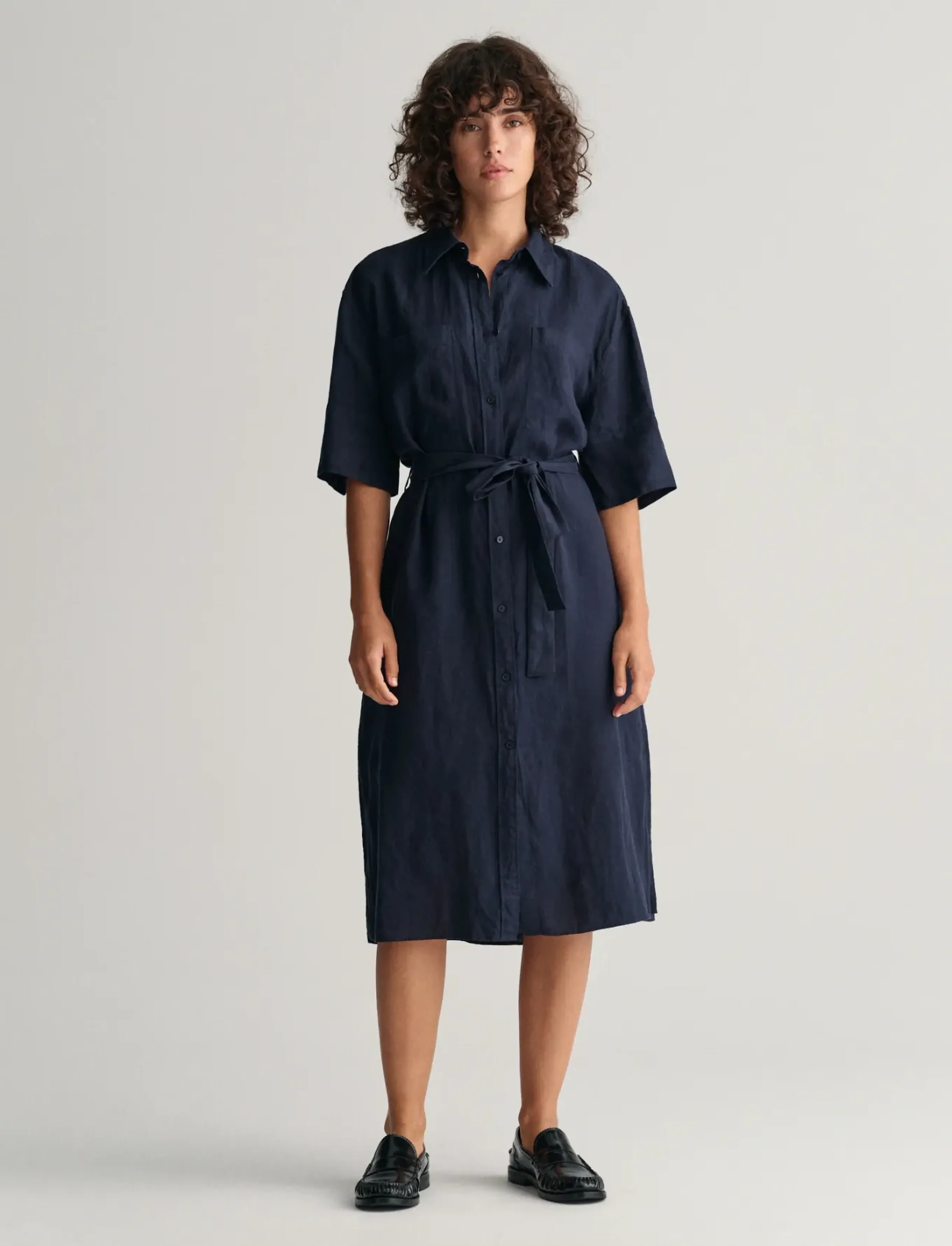 gant linen dress Gant Rel Linen Ss Shirt Dress – midi dresses – shop at Booztlet
