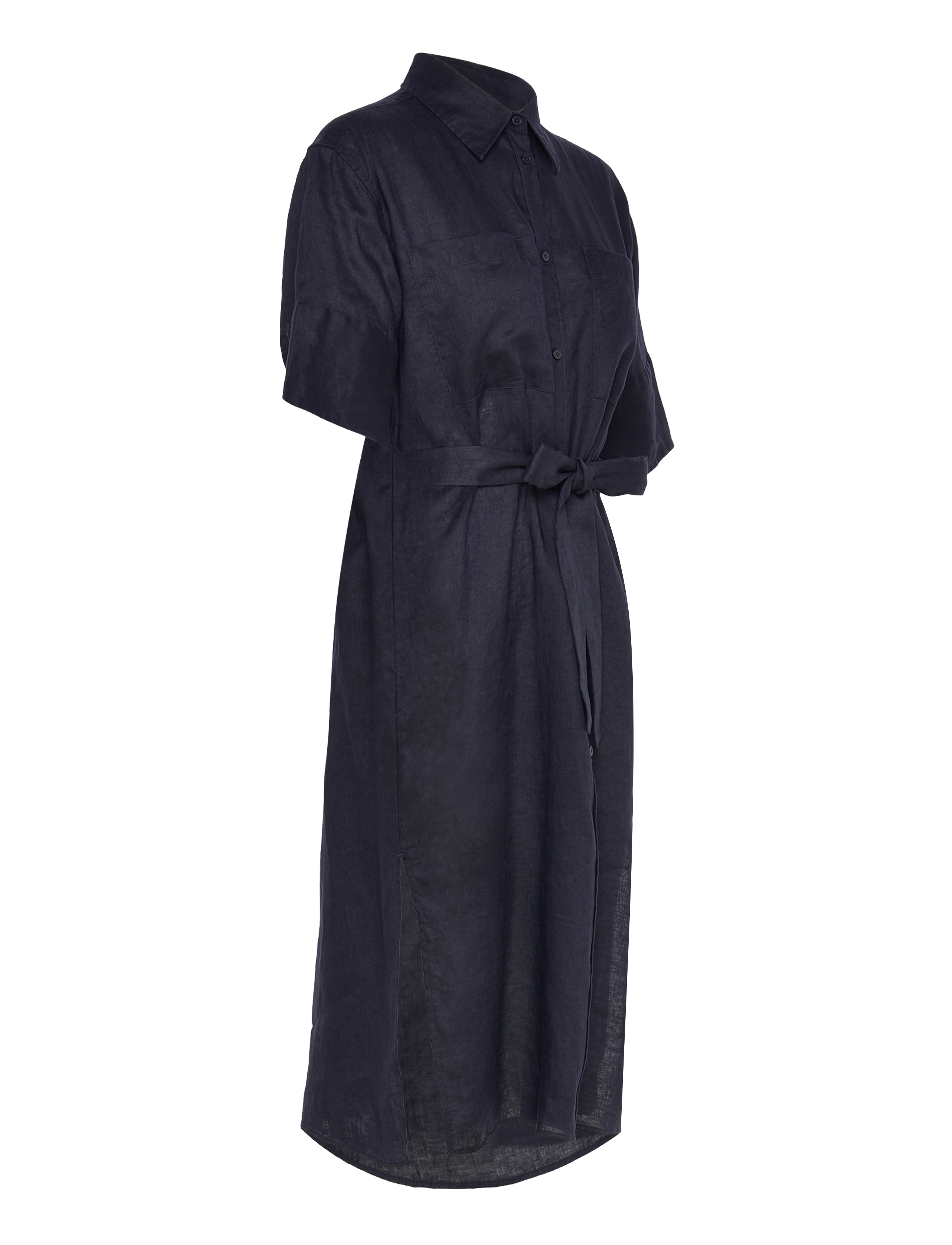 Gant - REL LINEN SS SHIRT DRESS - hemdkleider - evening blue - 4