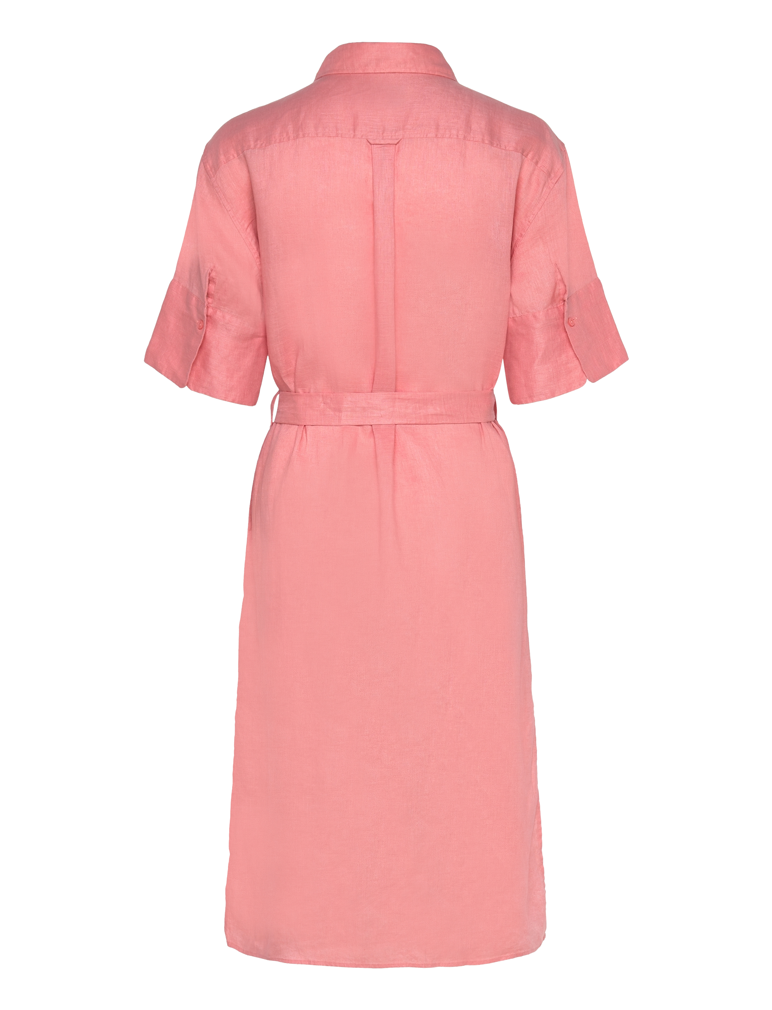 Gant - REL LINEN SS SHIRT DRESS - skjortekjoler - peachy pink - 2