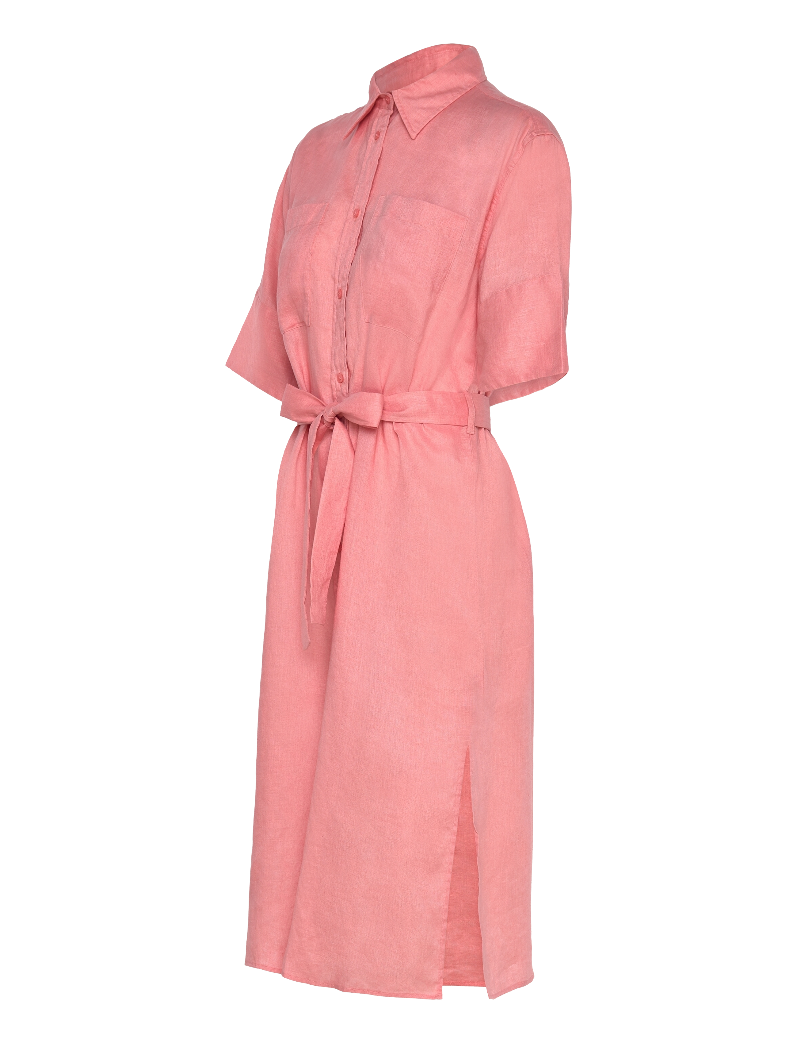Gant - REL LINEN SS SHIRT DRESS - skjortekjoler - peachy pink - 3