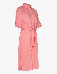 GANT - REL LINEN SS SHIRT DRESS - skjortklänningar - peachy pink - 3