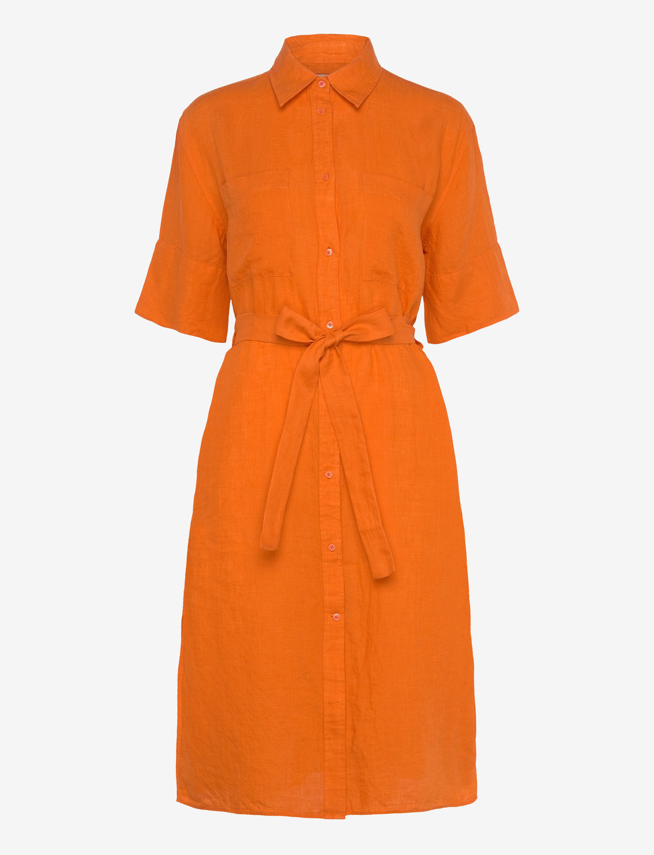 GANT - REL LINEN SS SHIRT DRESS - hemdkleider - pumpkin orange - 0