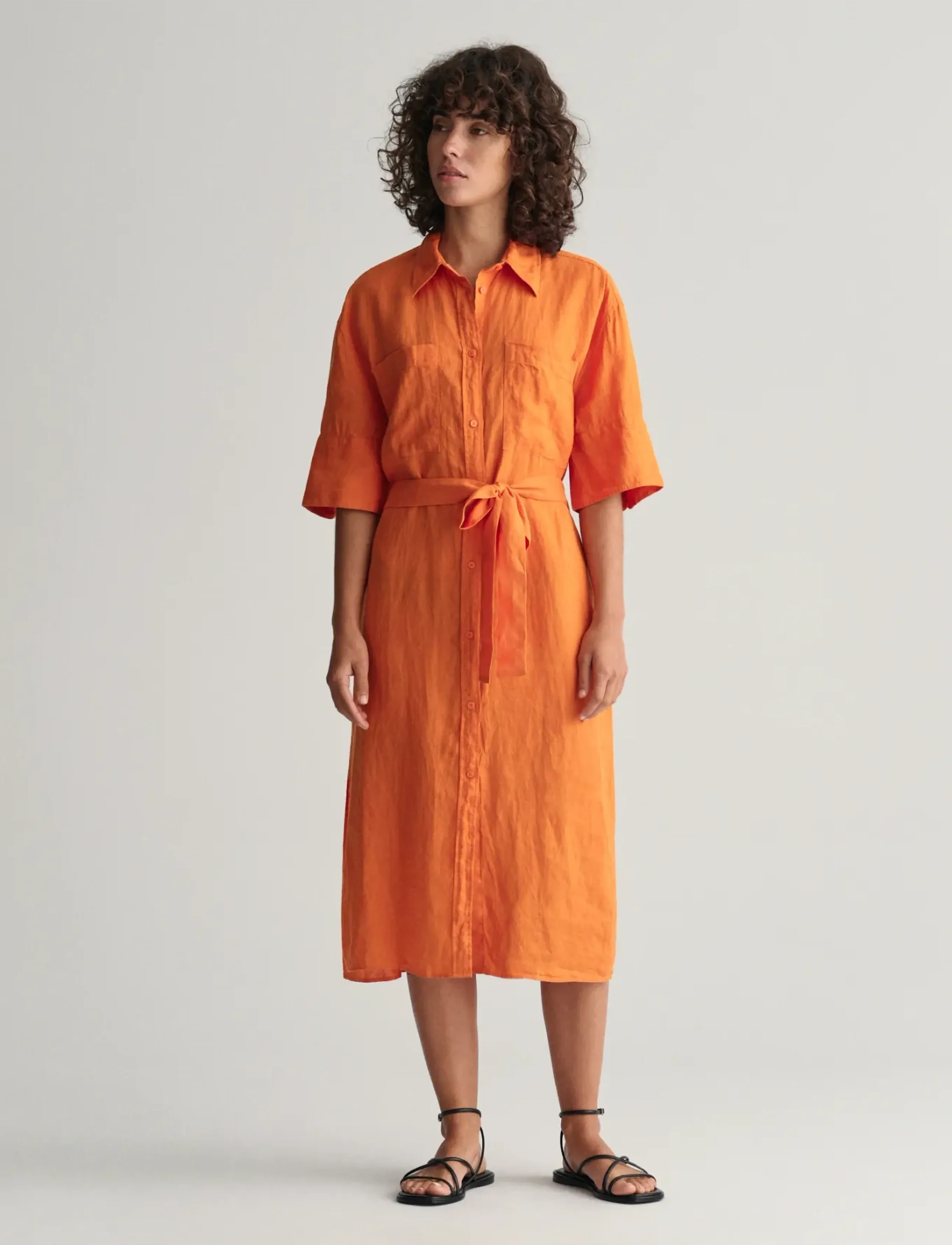 Gant Rel Linen Ss Shirt Dress skjortklänningar dam – bild 4