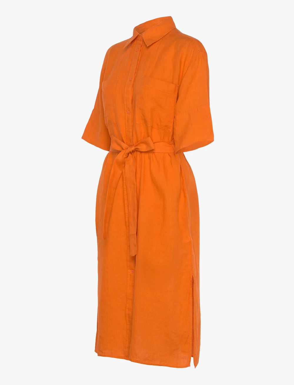 GANT - REL LINEN SS SHIRT DRESS - särkkleidid - pumpkin orange - 2