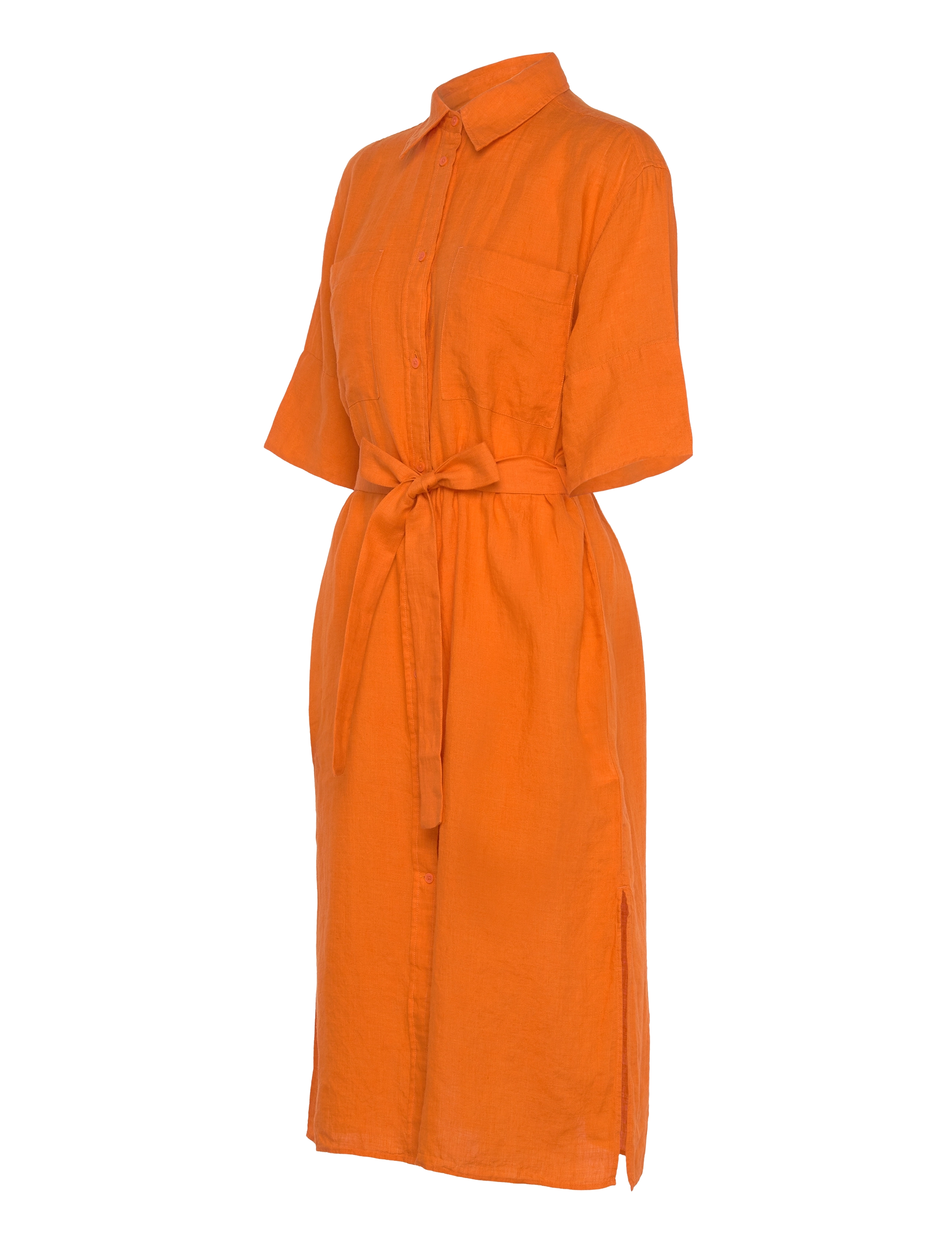 Gant - REL LINEN SS SHIRT DRESS - hemdkleider - pumpkin orange - 3