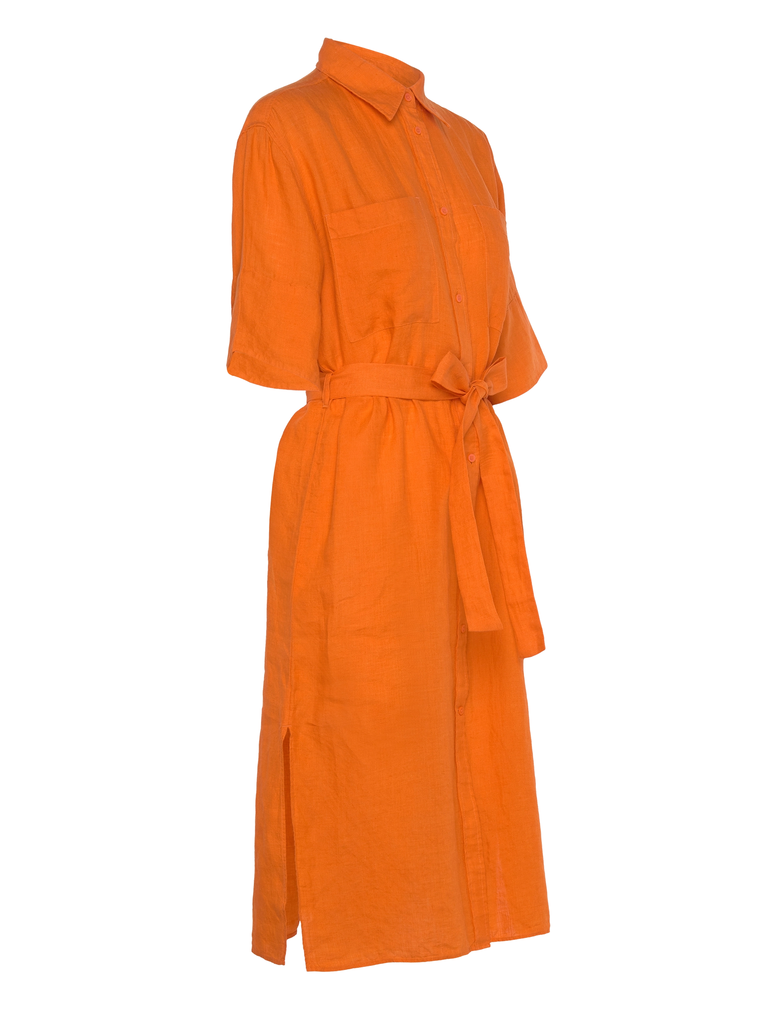 Gant - REL LINEN SS SHIRT DRESS - hemdkleider - pumpkin orange - 4