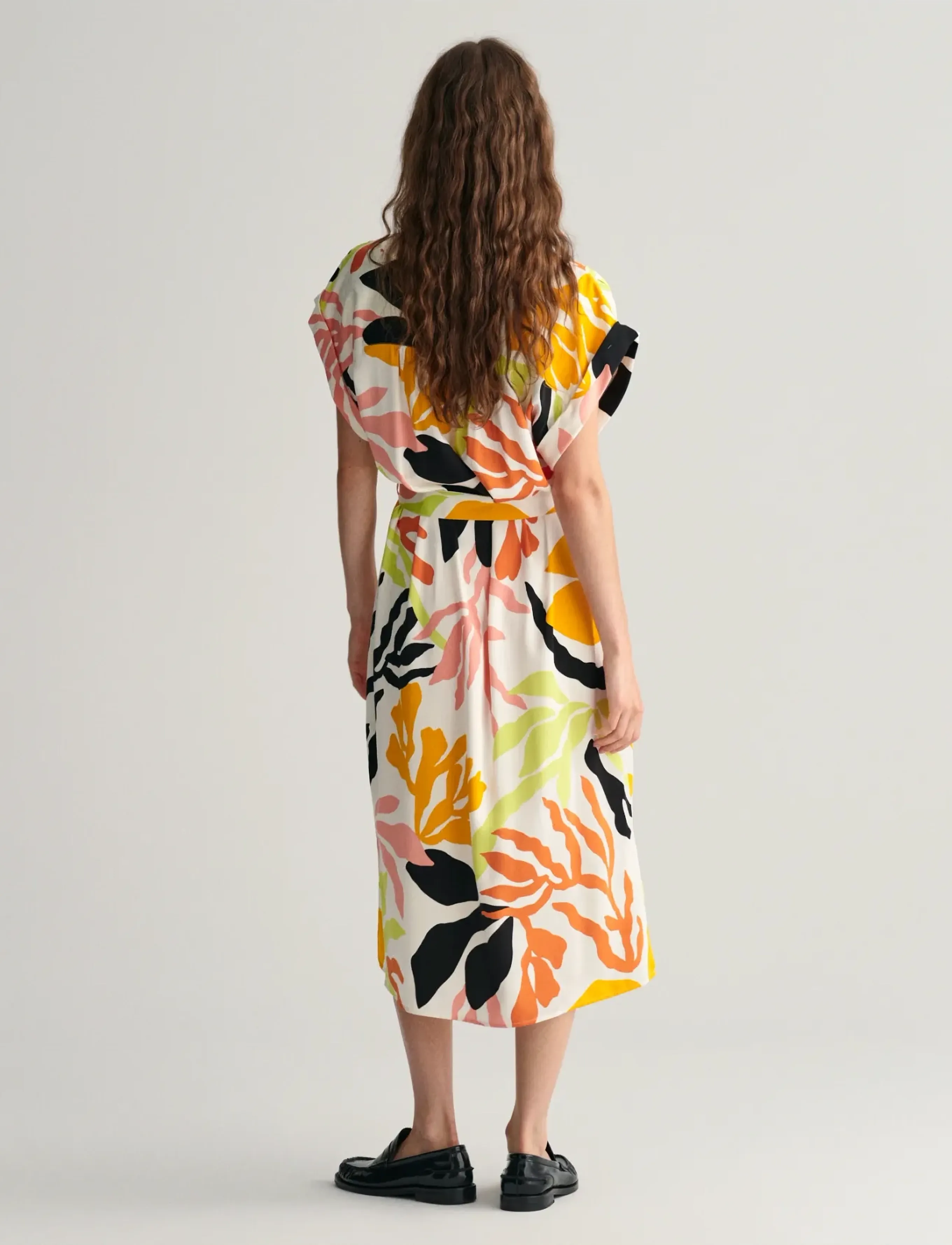GANT - REL PALM PRINT SS DRESS - medal yellow - 3