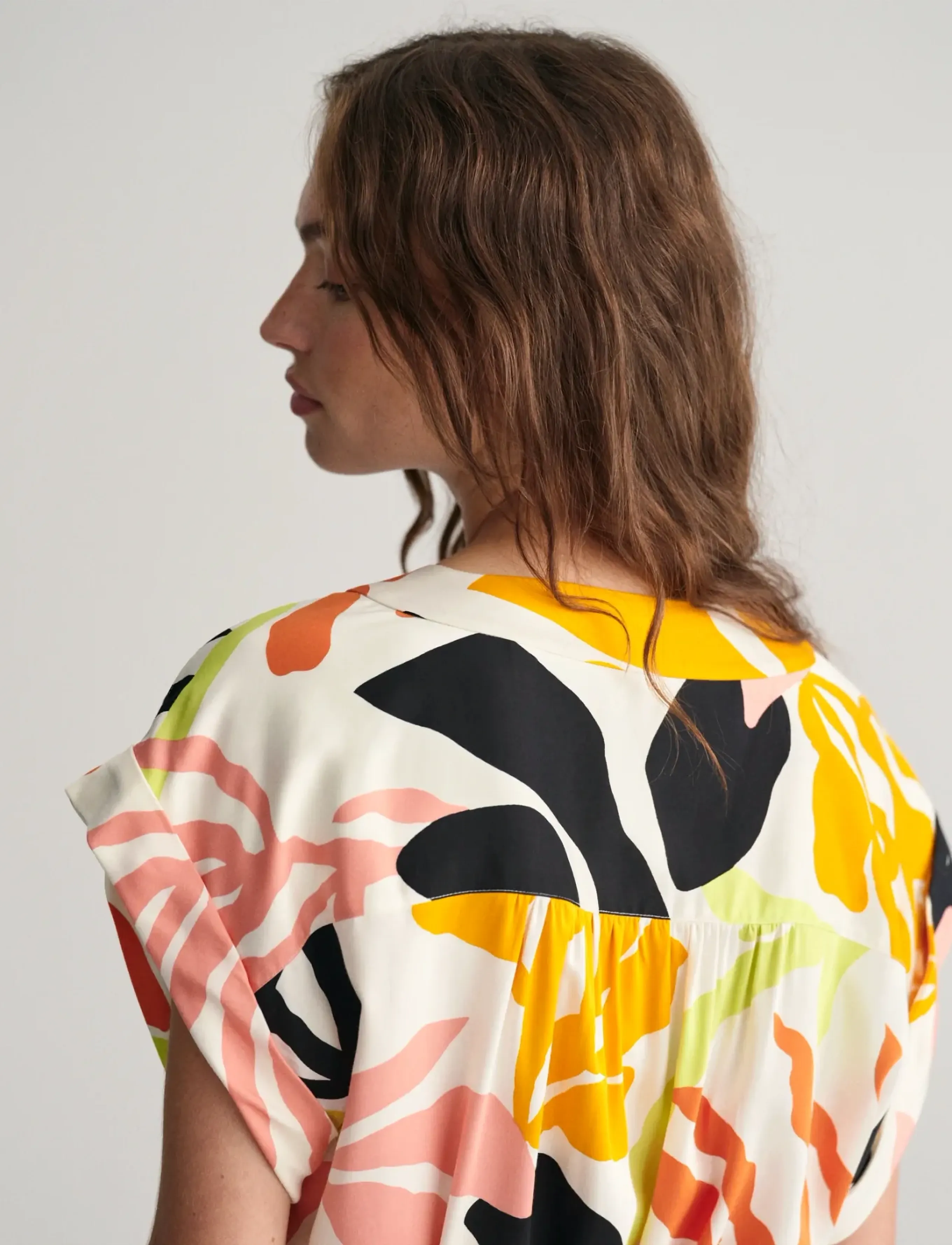 GANT - REL PALM PRINT SS DRESS - medal yellow - 4
