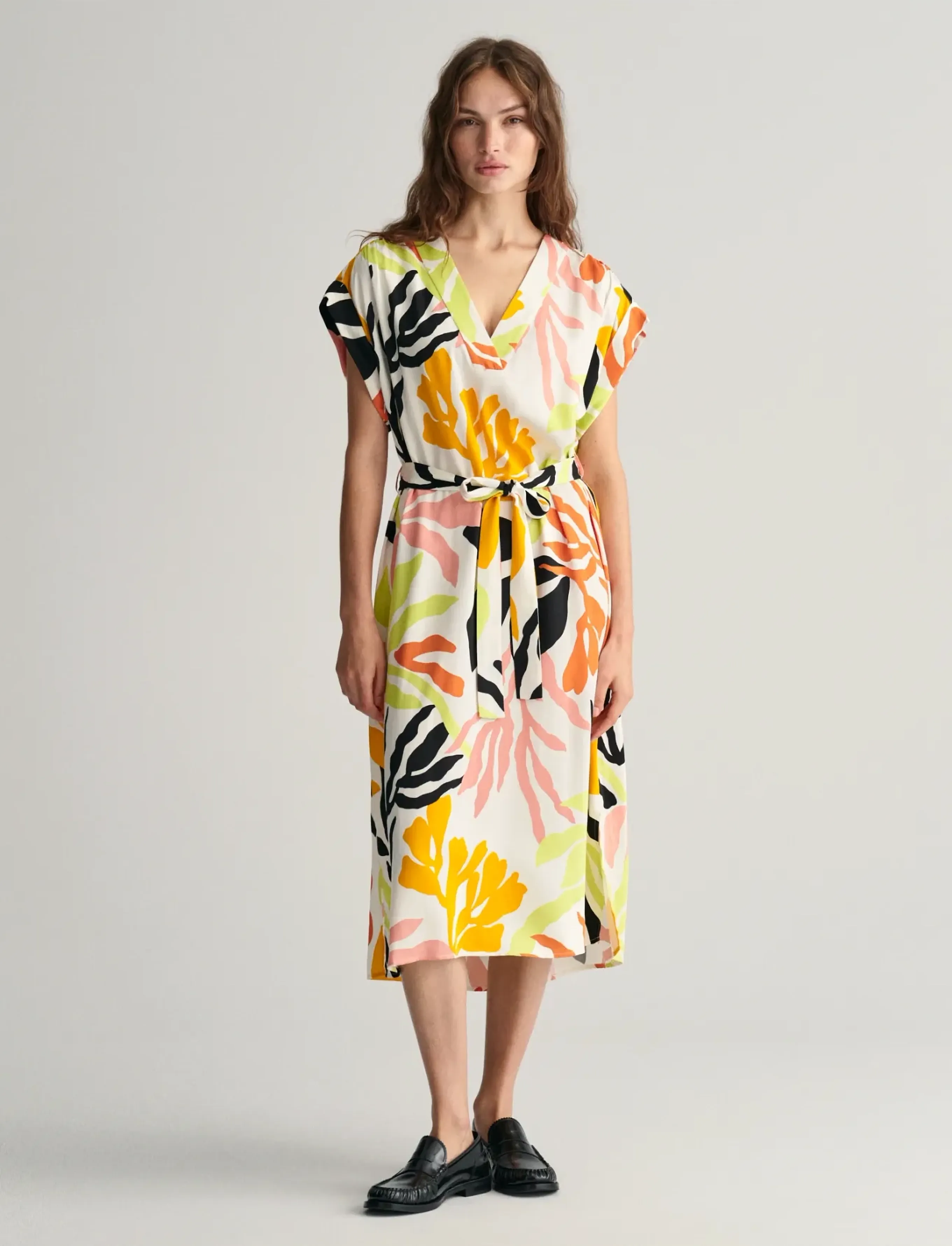 GANT - REL PALM PRINT SS DRESS - medal yellow - 5