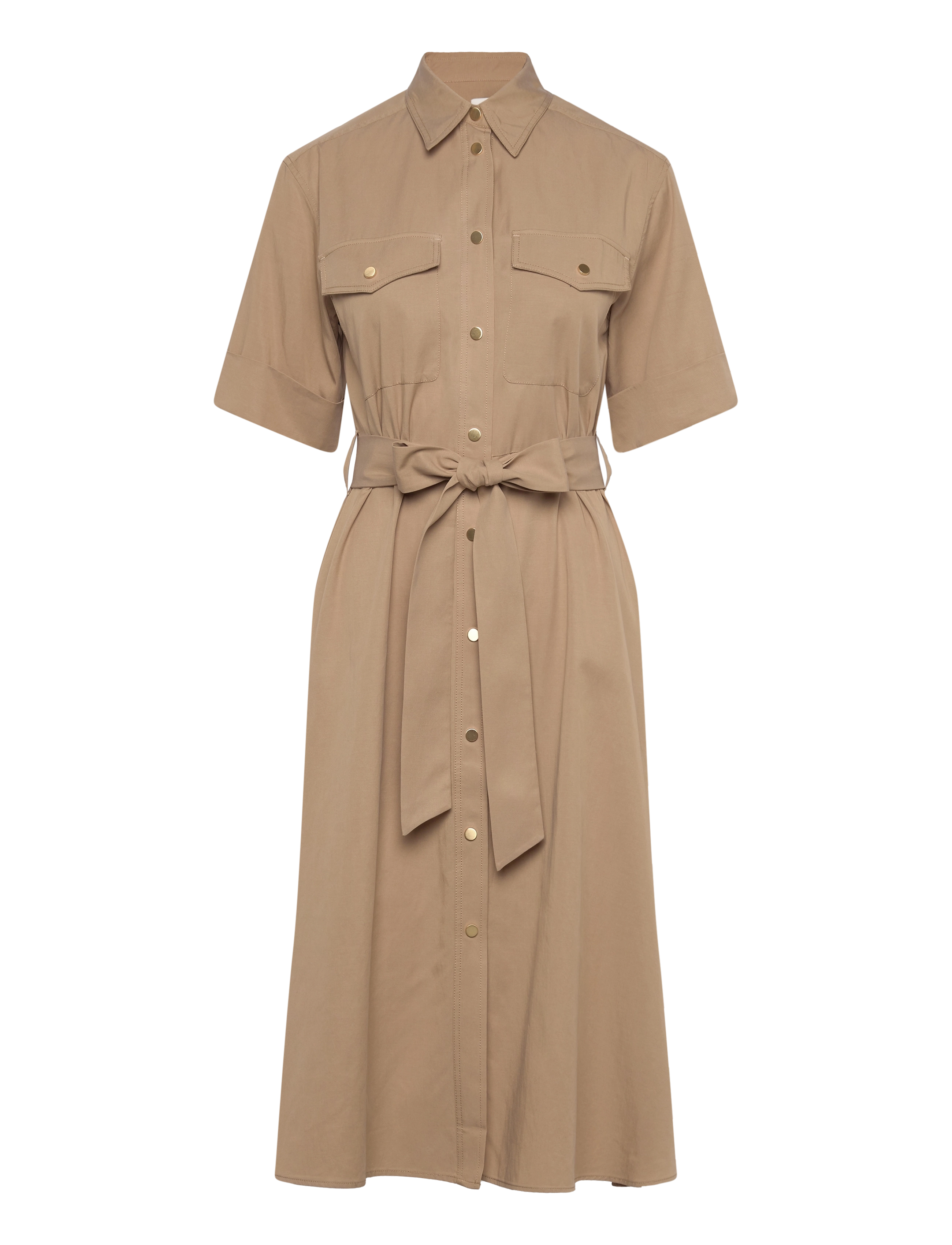 GANT - REG UTILITY SS SHIRT DRESS - dark khaki - 1