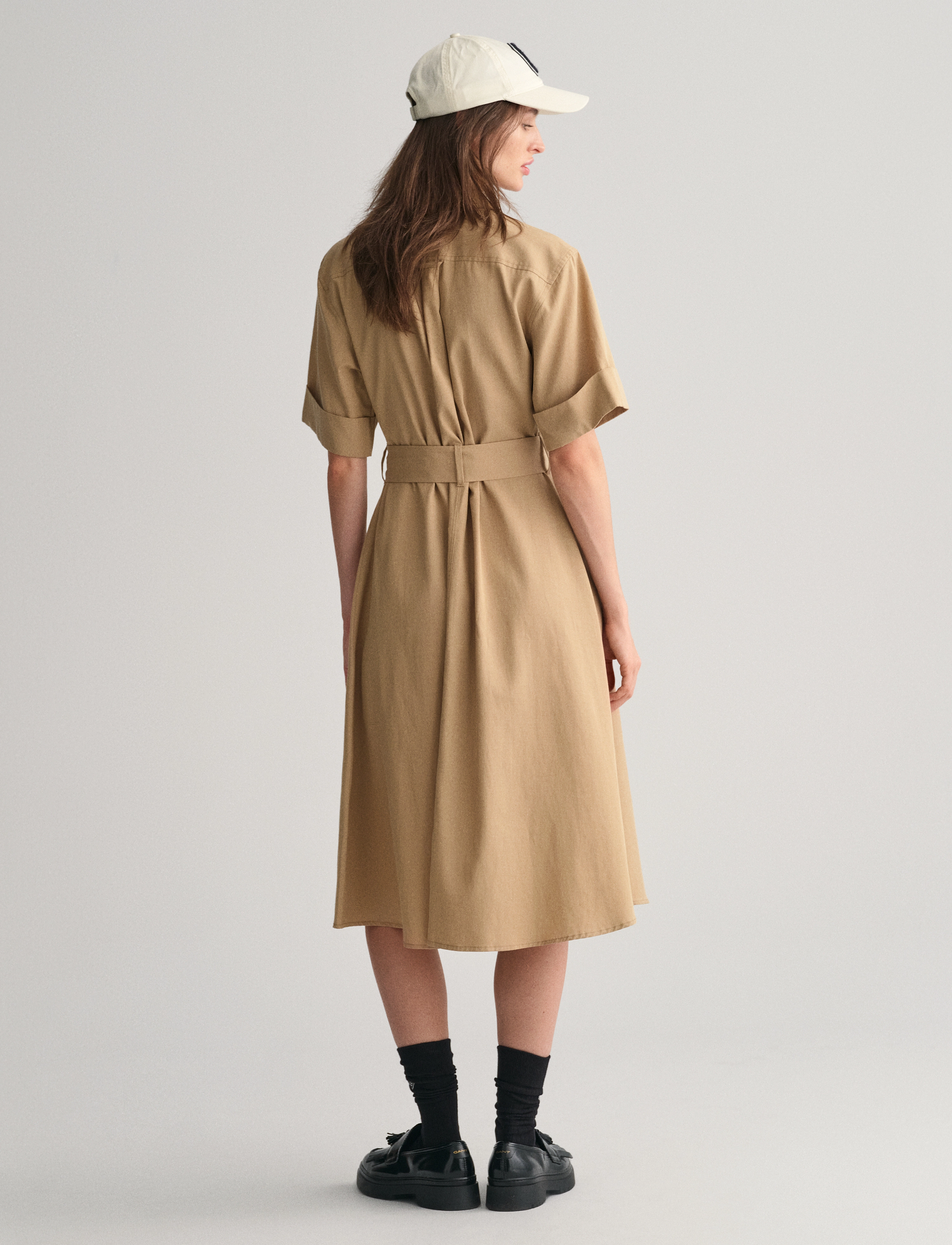 GANT - REG UTILITY SS SHIRT DRESS - dark khaki - 3