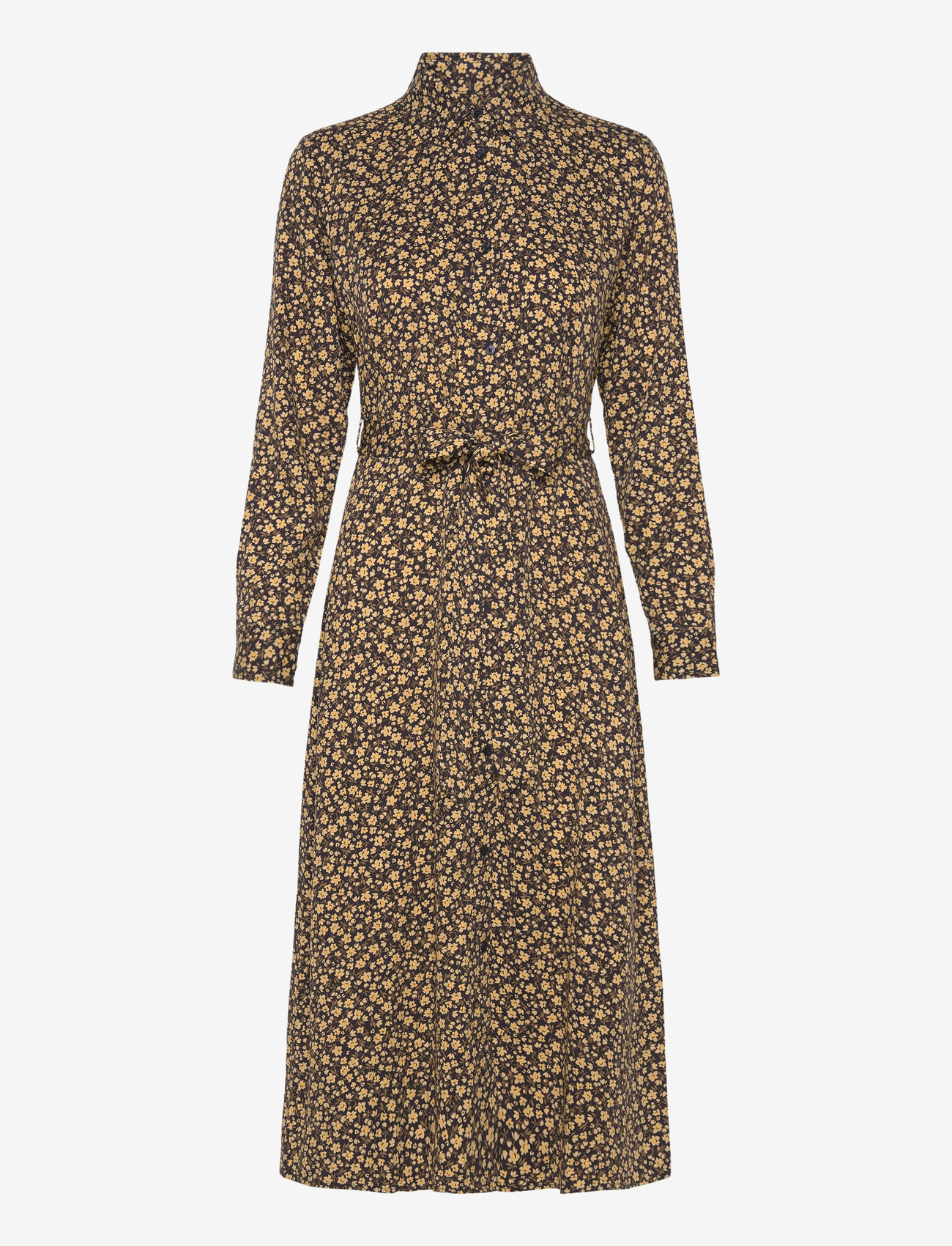 GANT - SLIM FLORAL PRINT SHIRT DRESS - särkkleidid - evening blue - 1